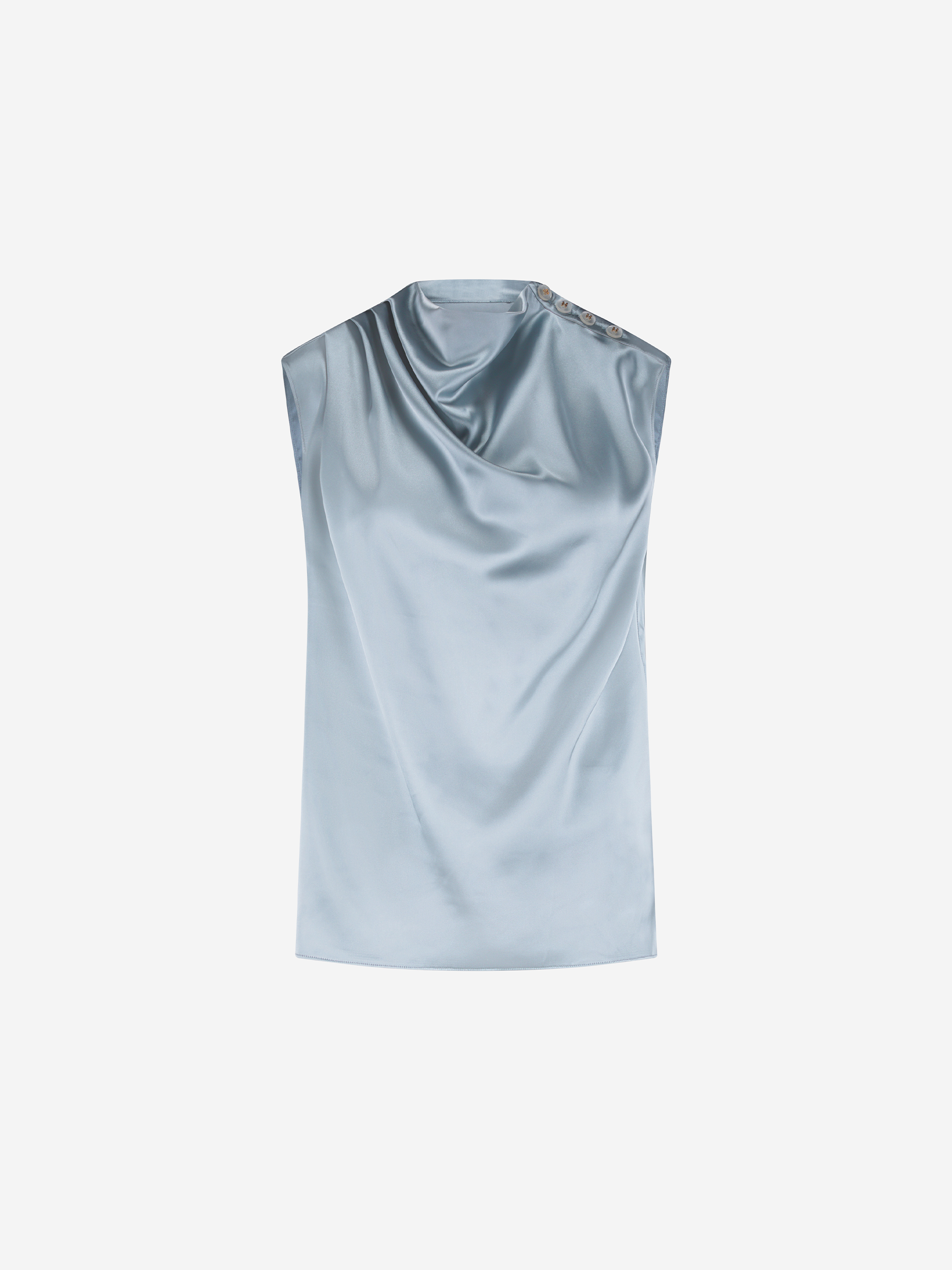 Satin top with a waterfall neckline