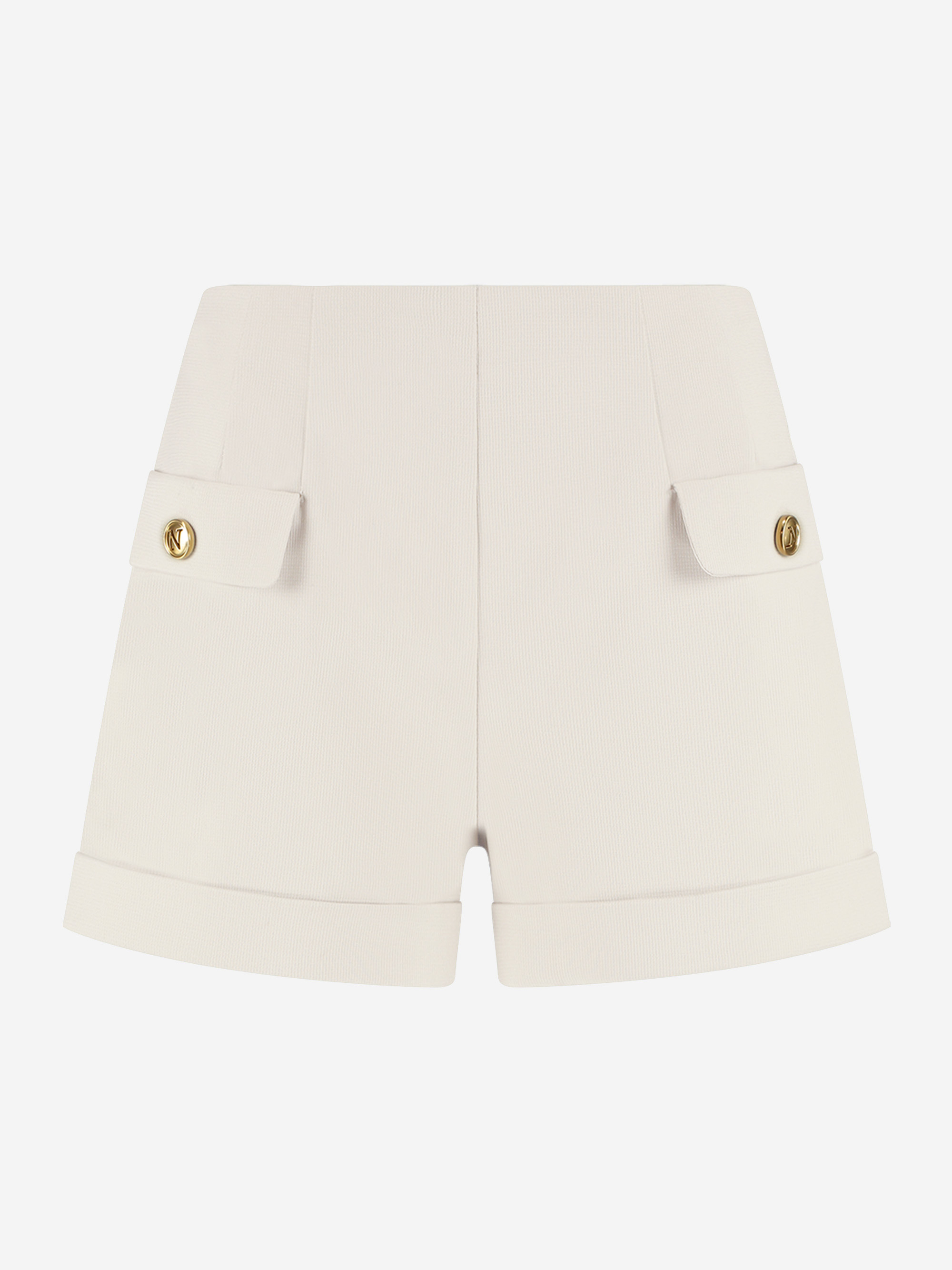 Short met omgeslagen pijpen en klepzakken