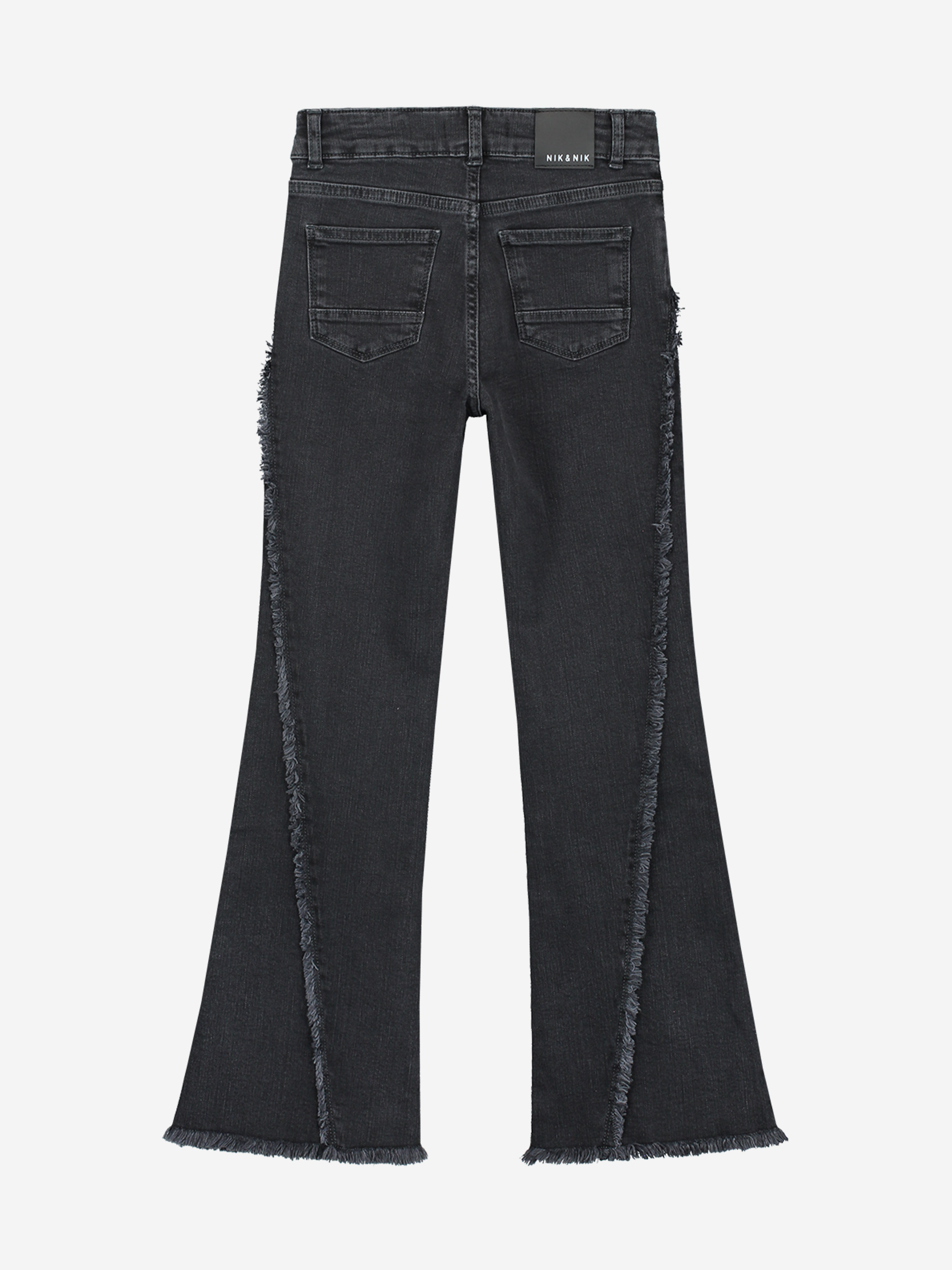 Frayed jeans with straight fit