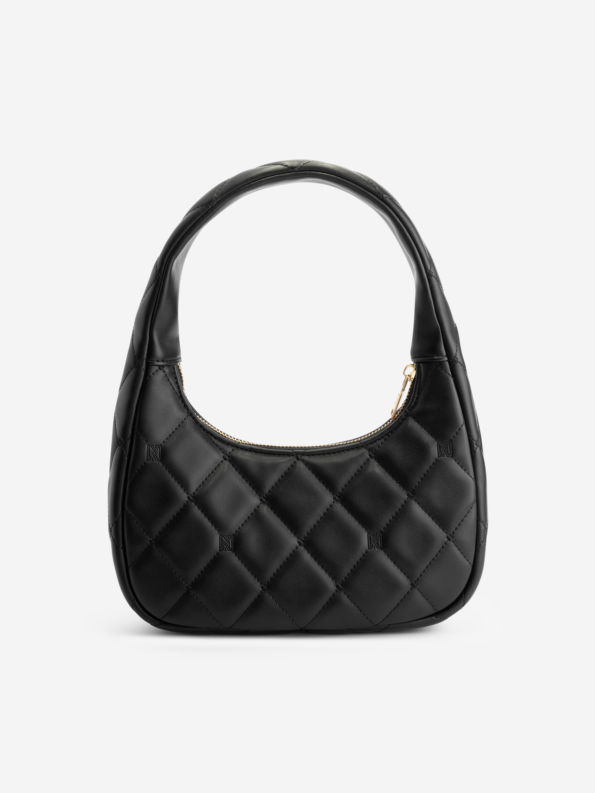 Quilted shoulder bag with logo pattern