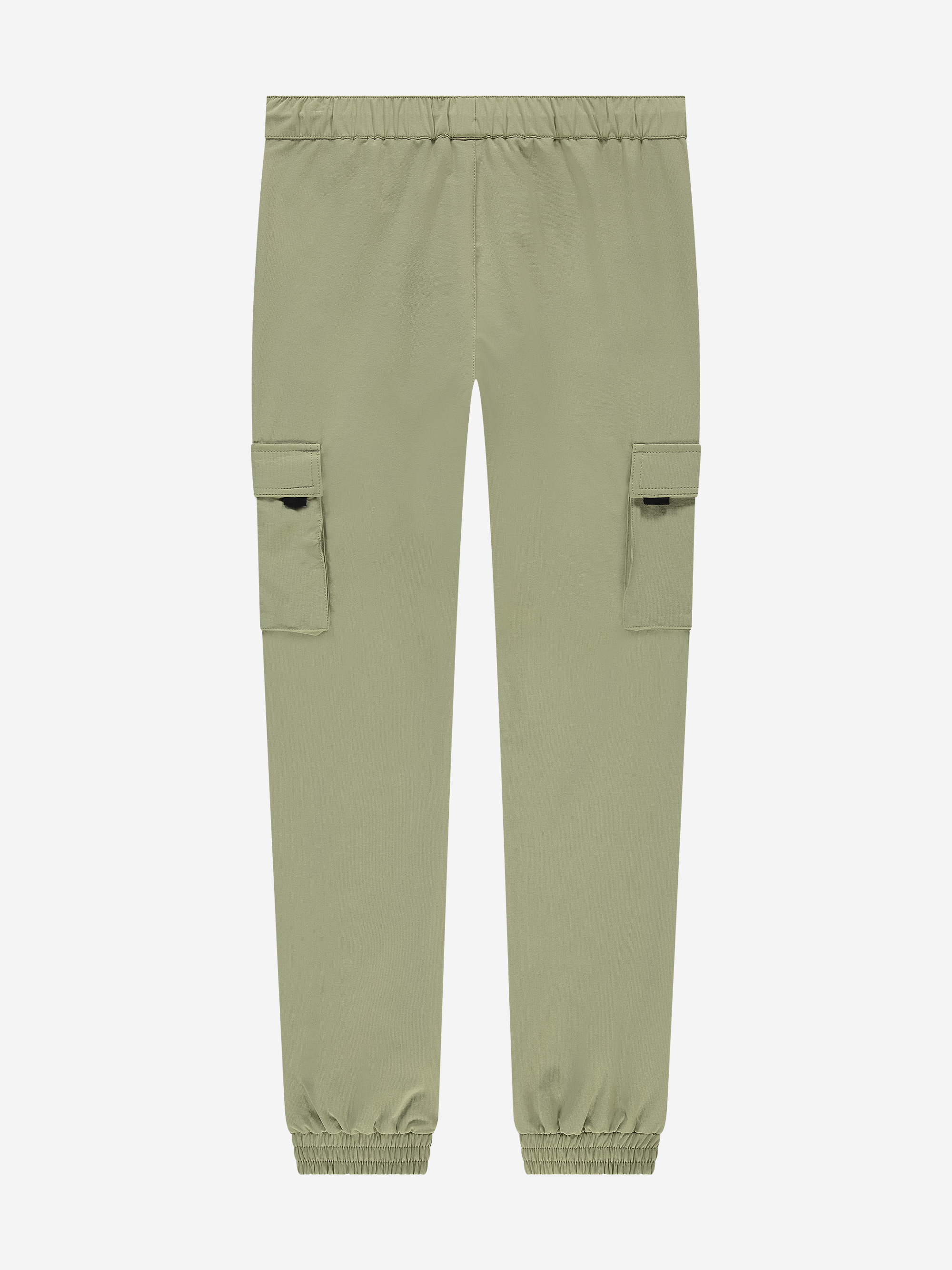 Cargo pants with elastic waistband and drawstring