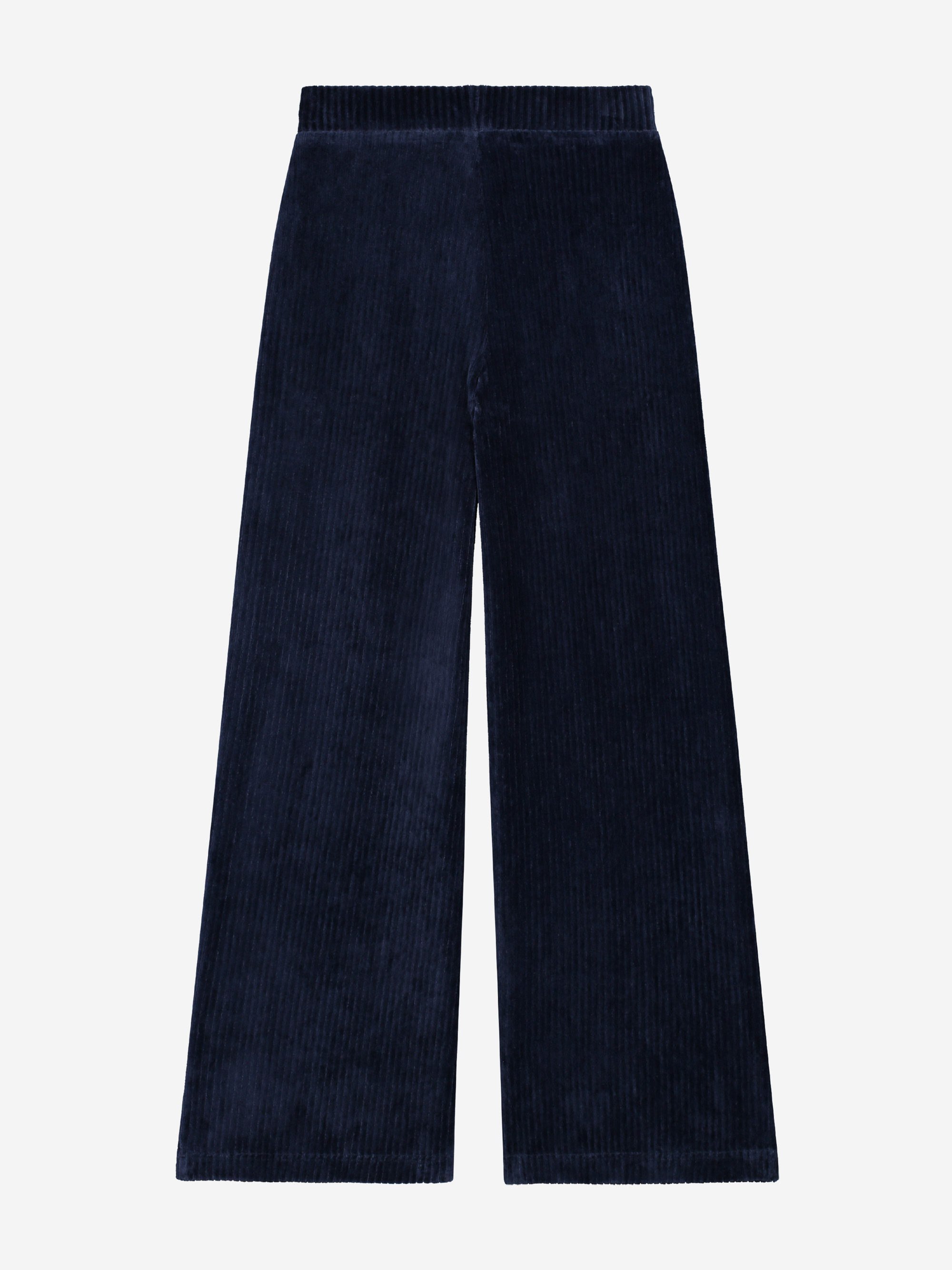 Ribbed velvet pants with elastic waistband