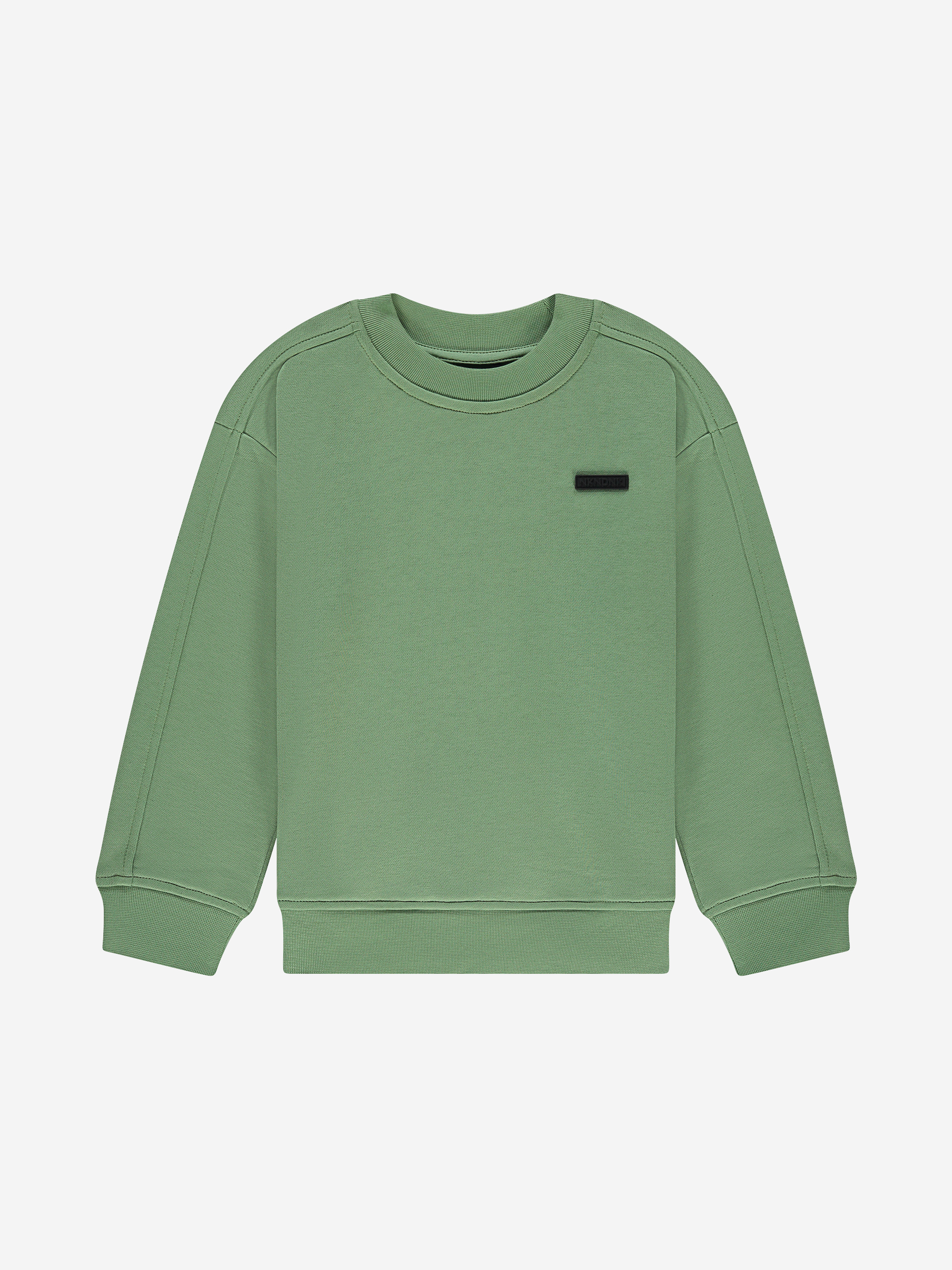 Sweater with embroidered text on the back