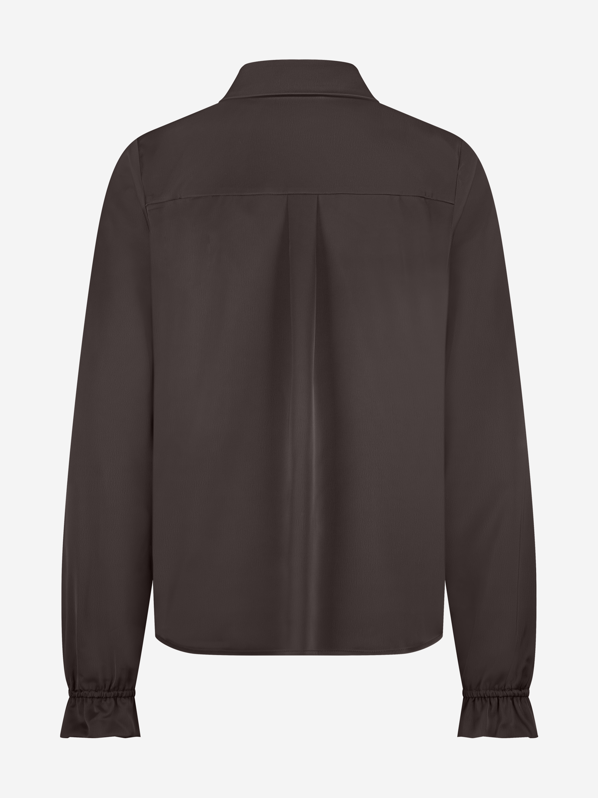 Satin-look blouse with flared sleeves