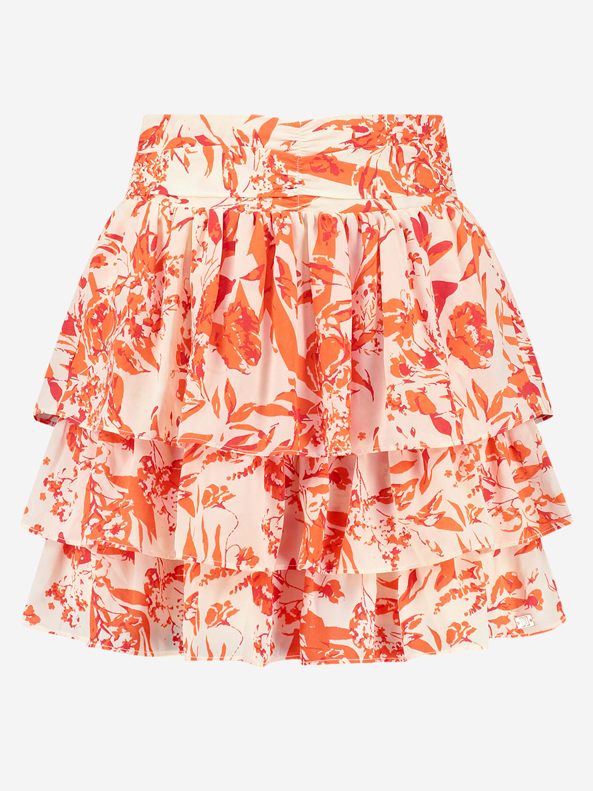  Layered skirt with elastic waistband