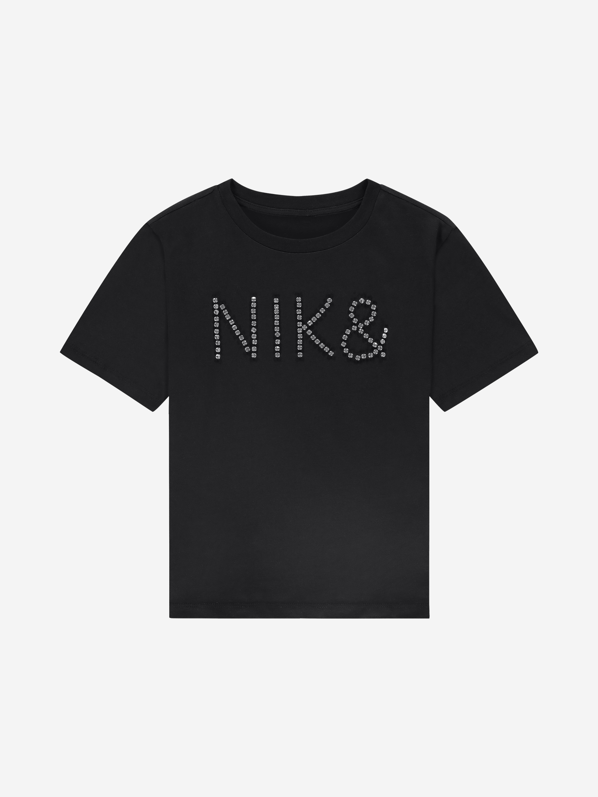 T-shirt with rhinestone logo