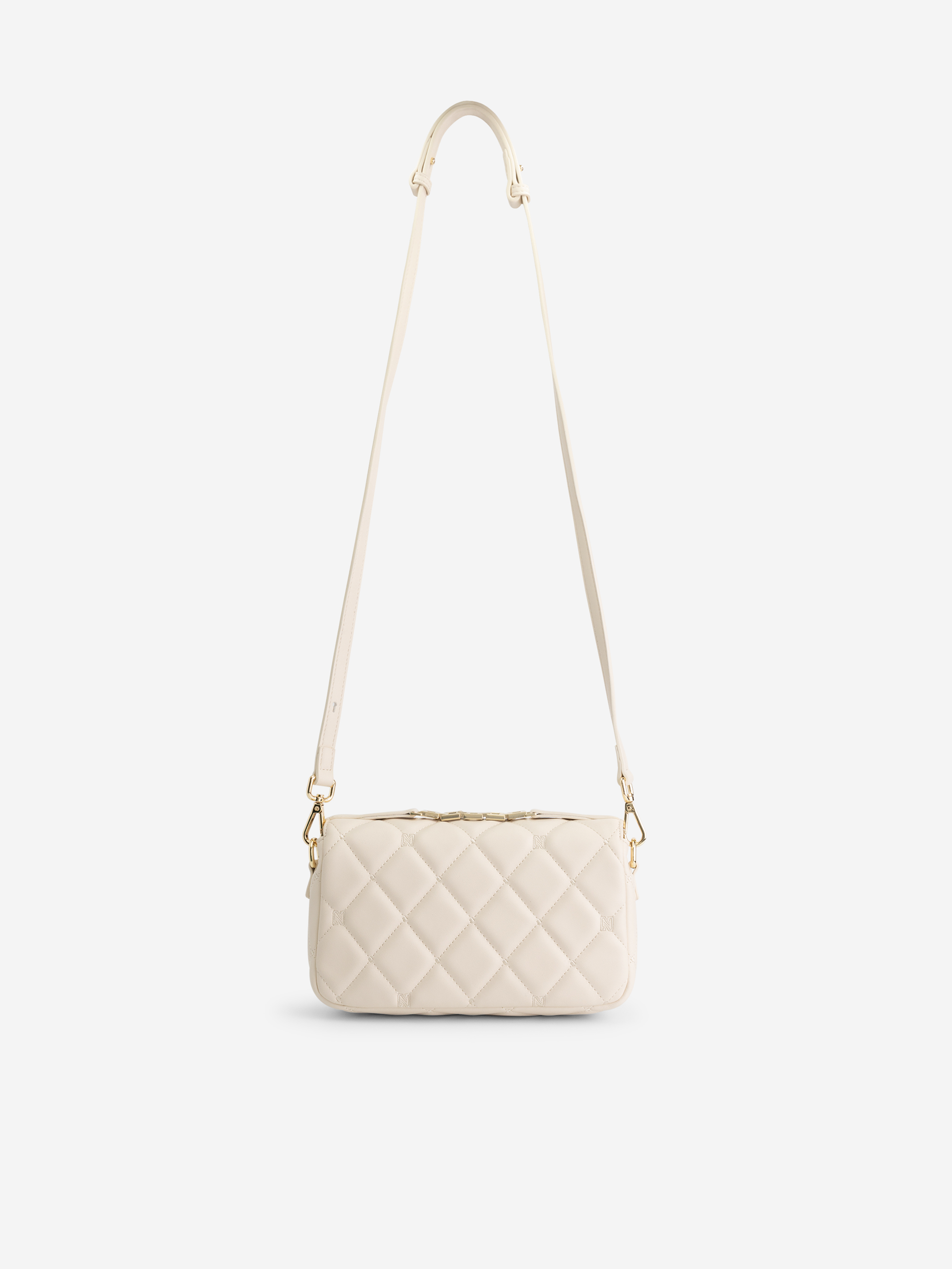 Quilted clutch with handle and N logo