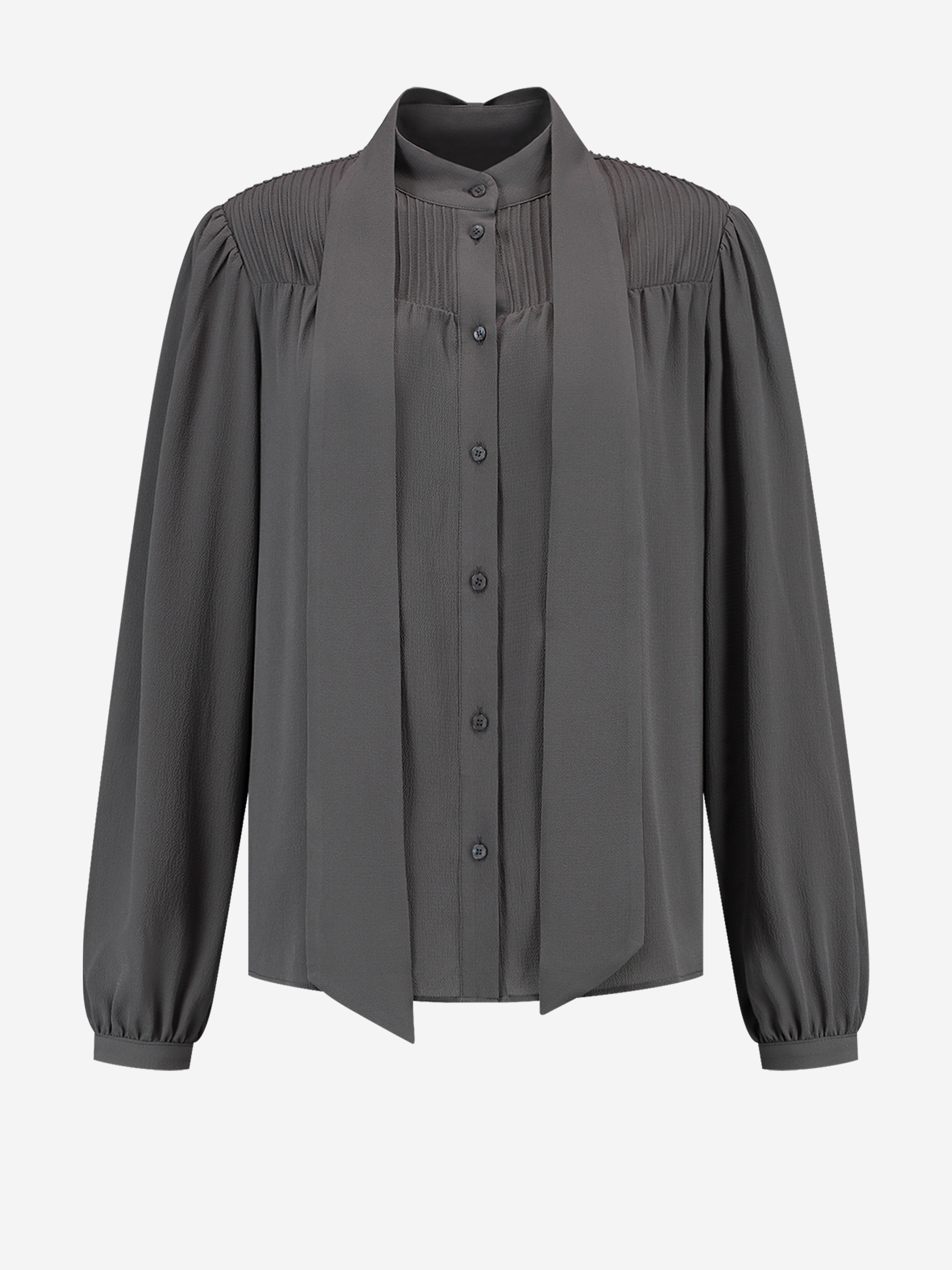Blouse with scarf collar