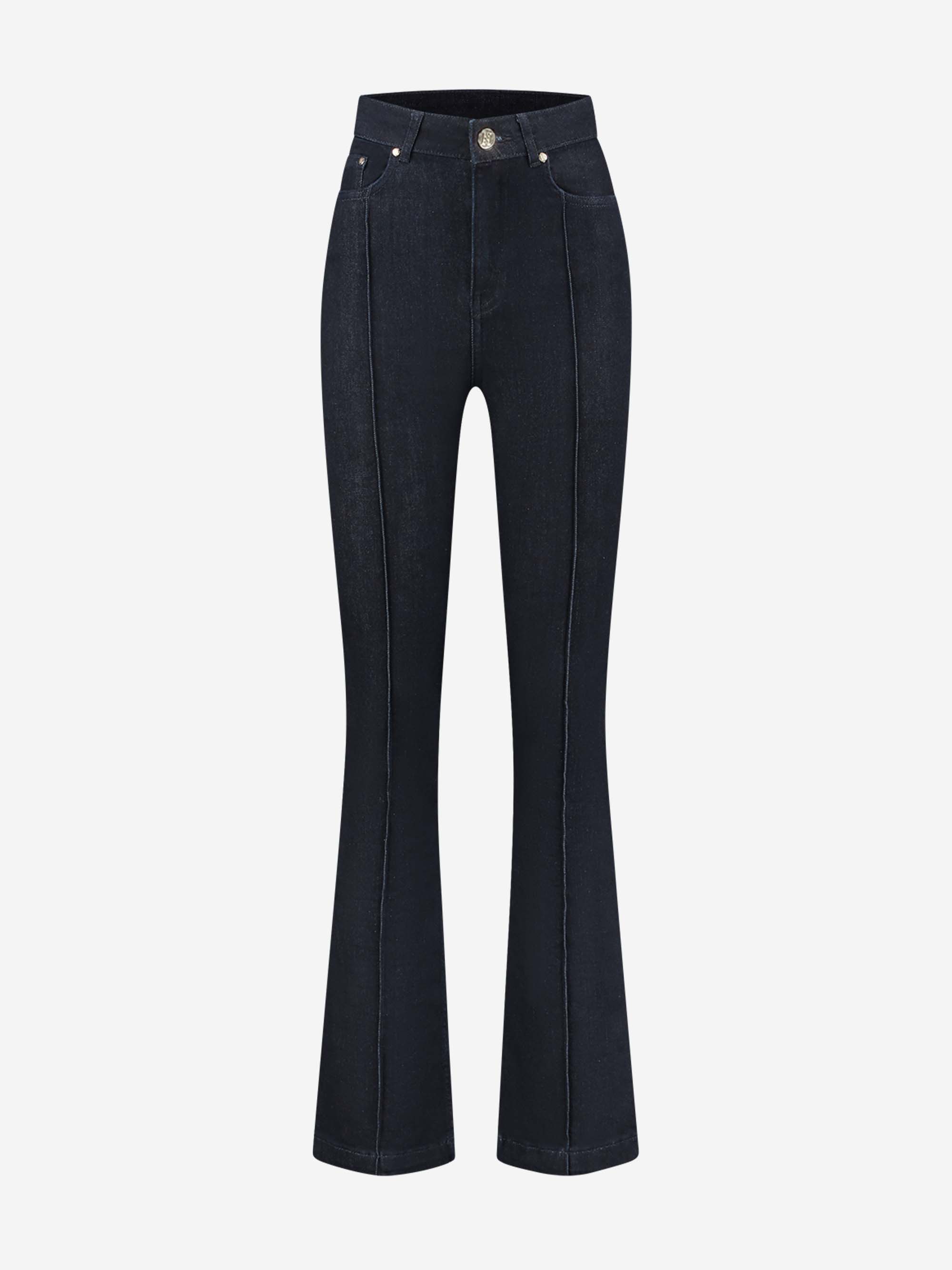 Denim flared jeans met hoge taille