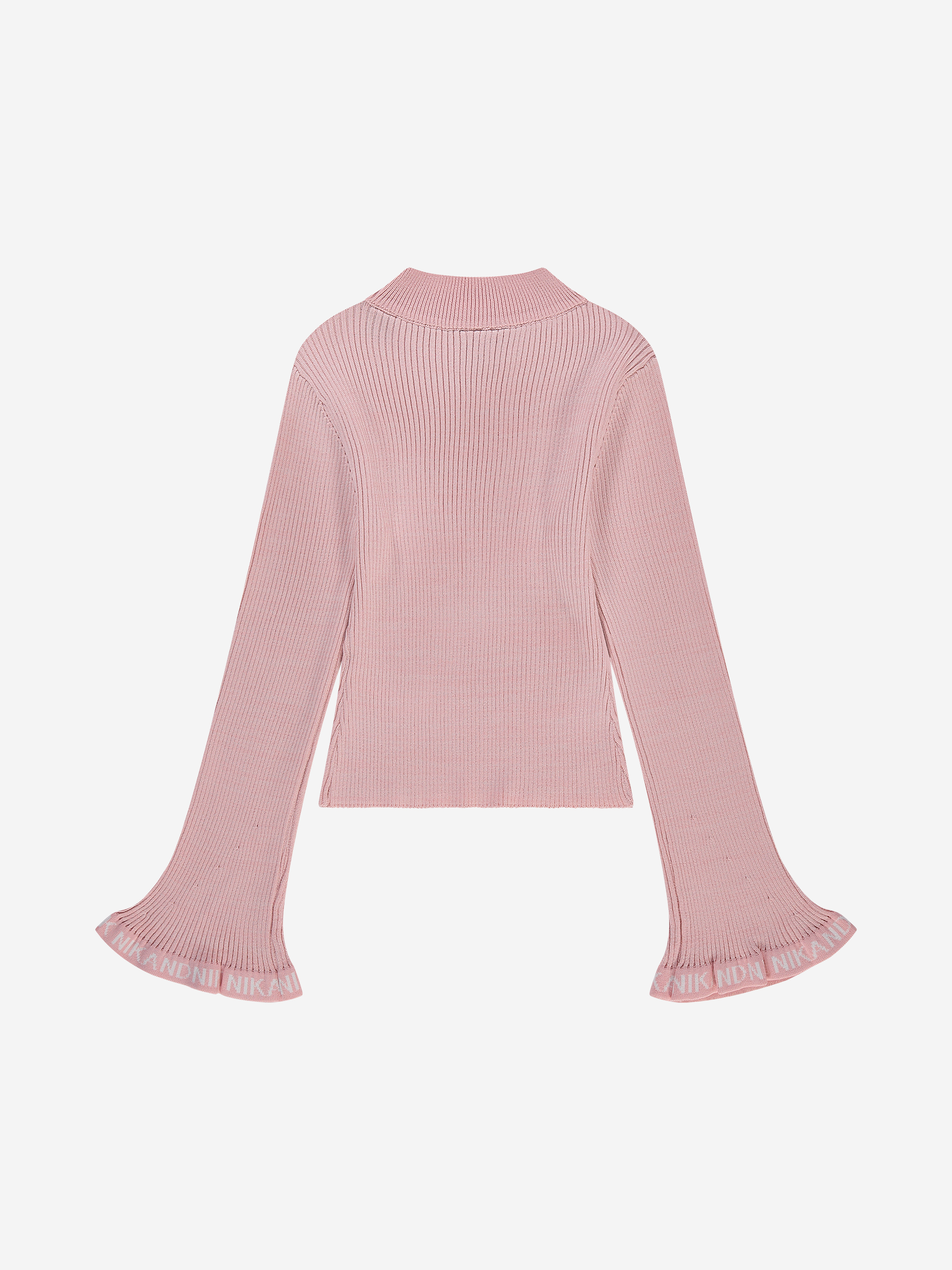 Ribbed sweater with flared sleeves