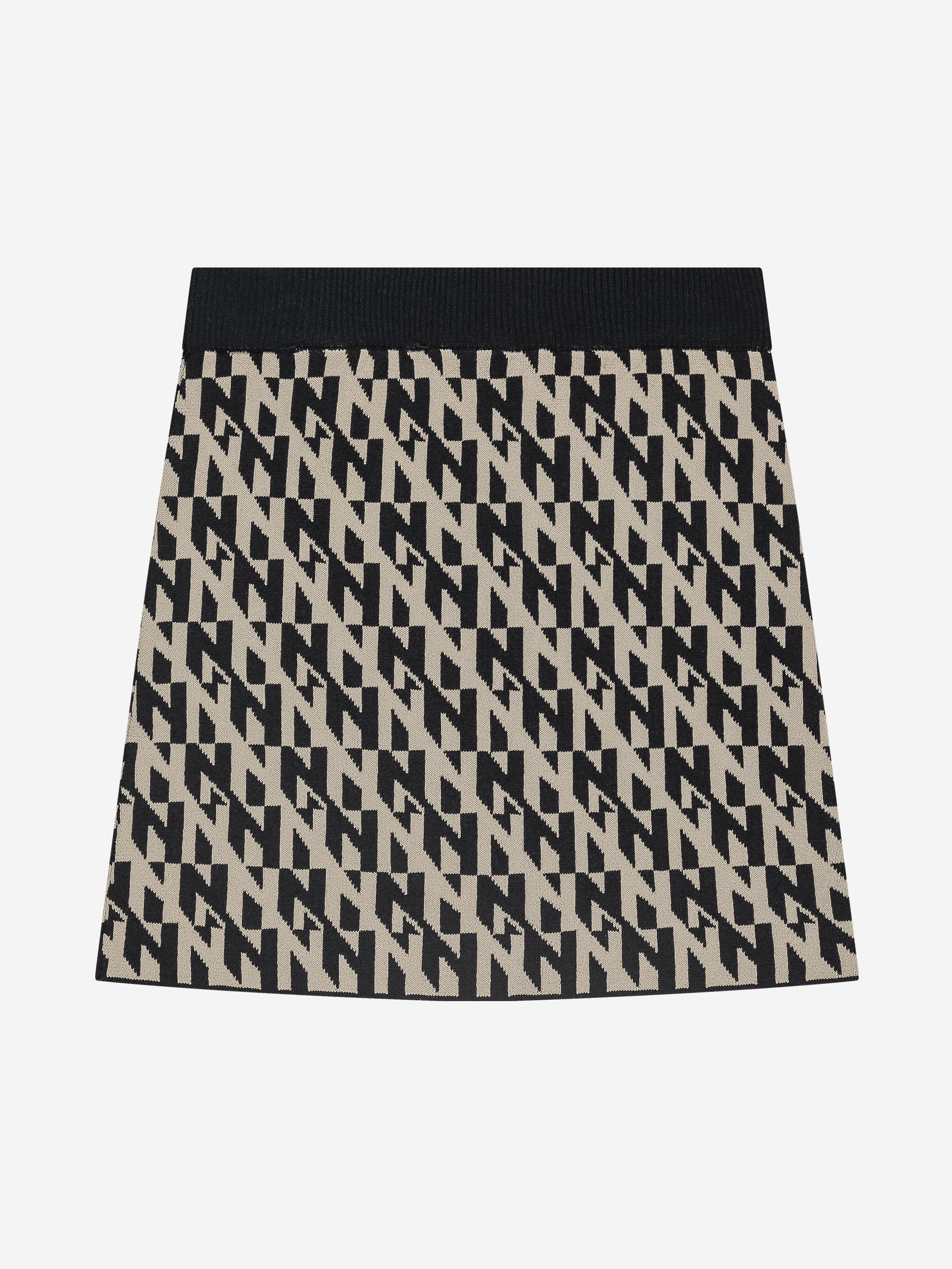 Fitted skirt with a logo pattern