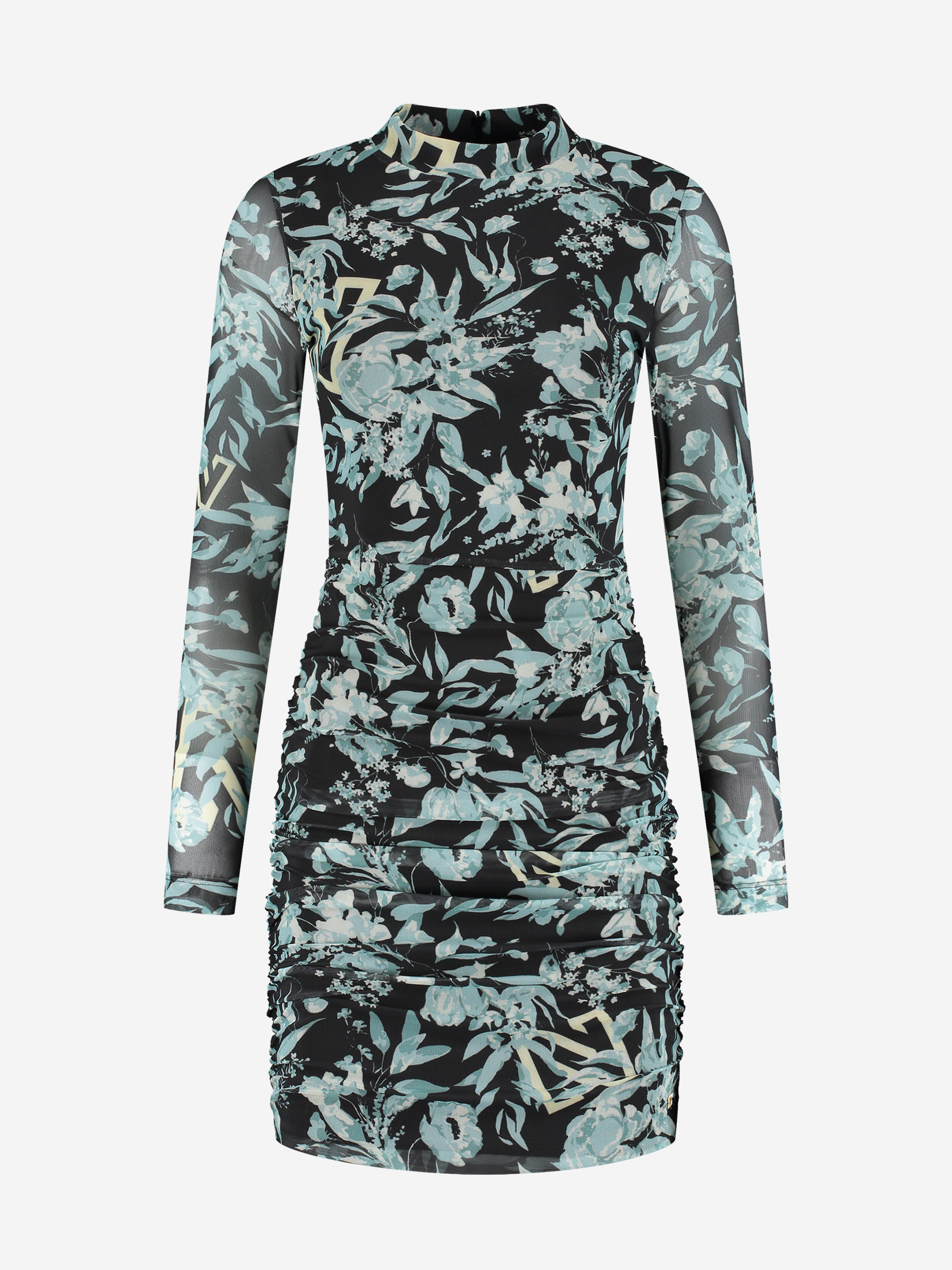 Mesh jurk met bloemenprint