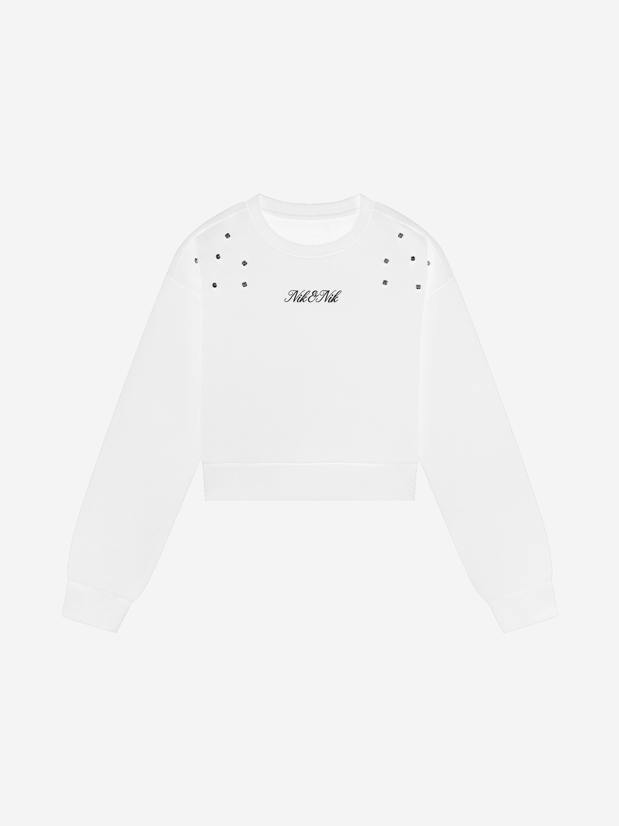Cropped sweater with glittering studs