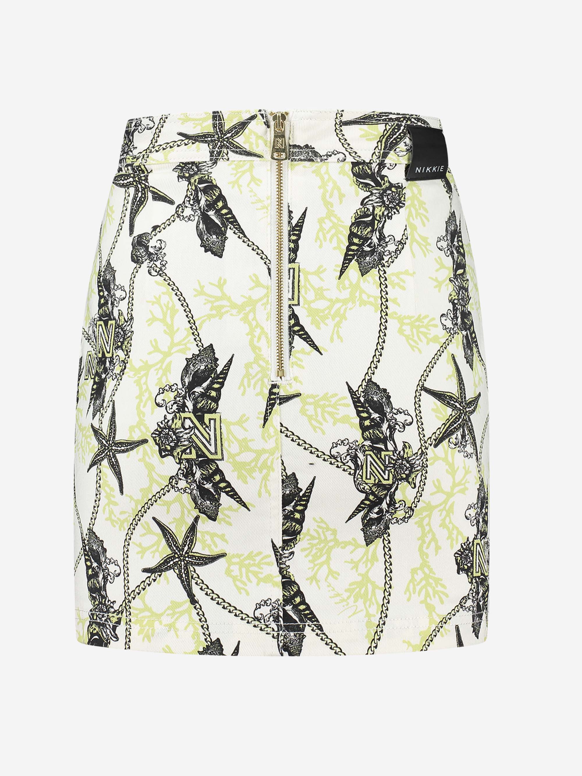 Fitted skirt with print