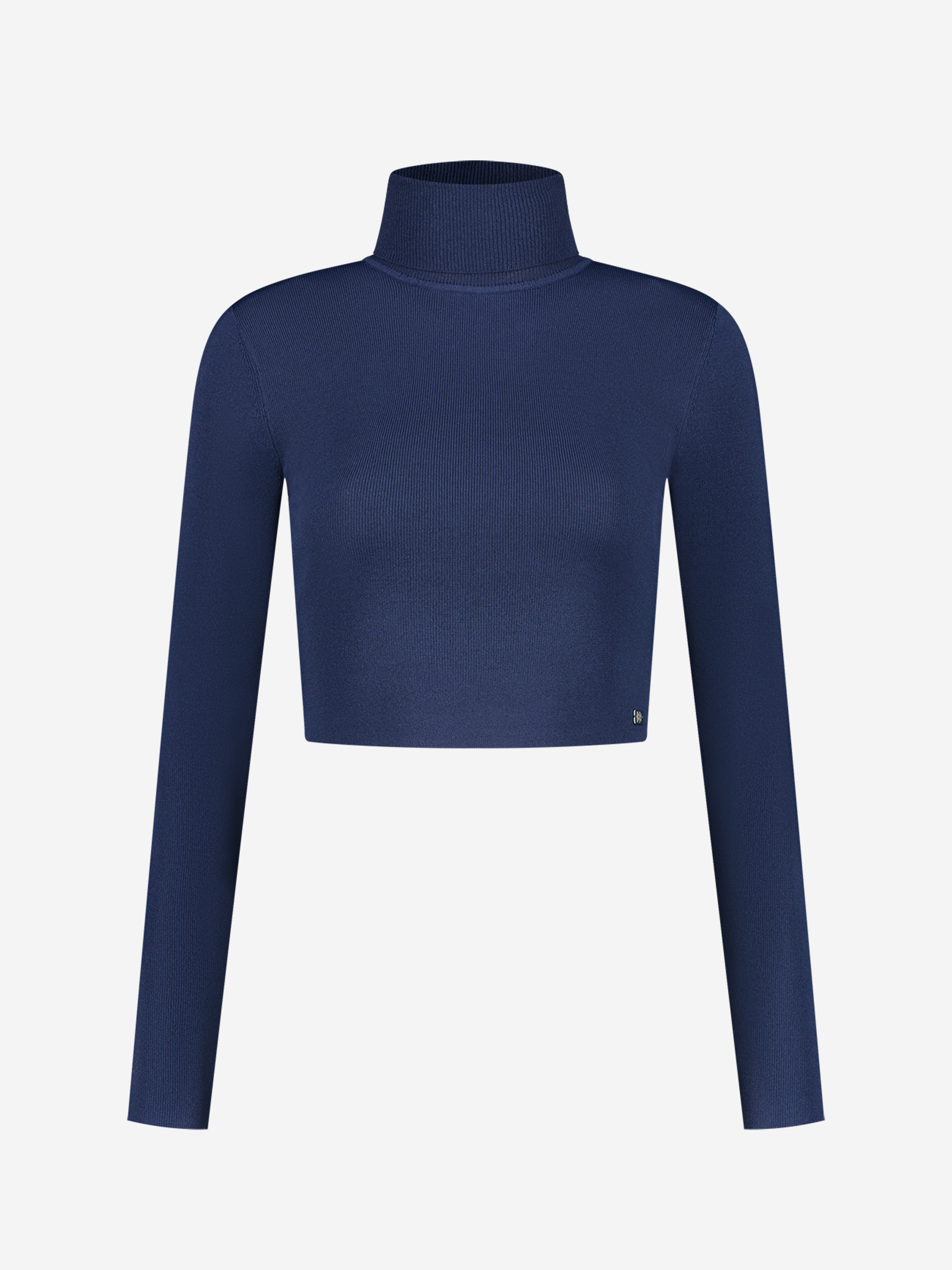 Fitted crop top met col 