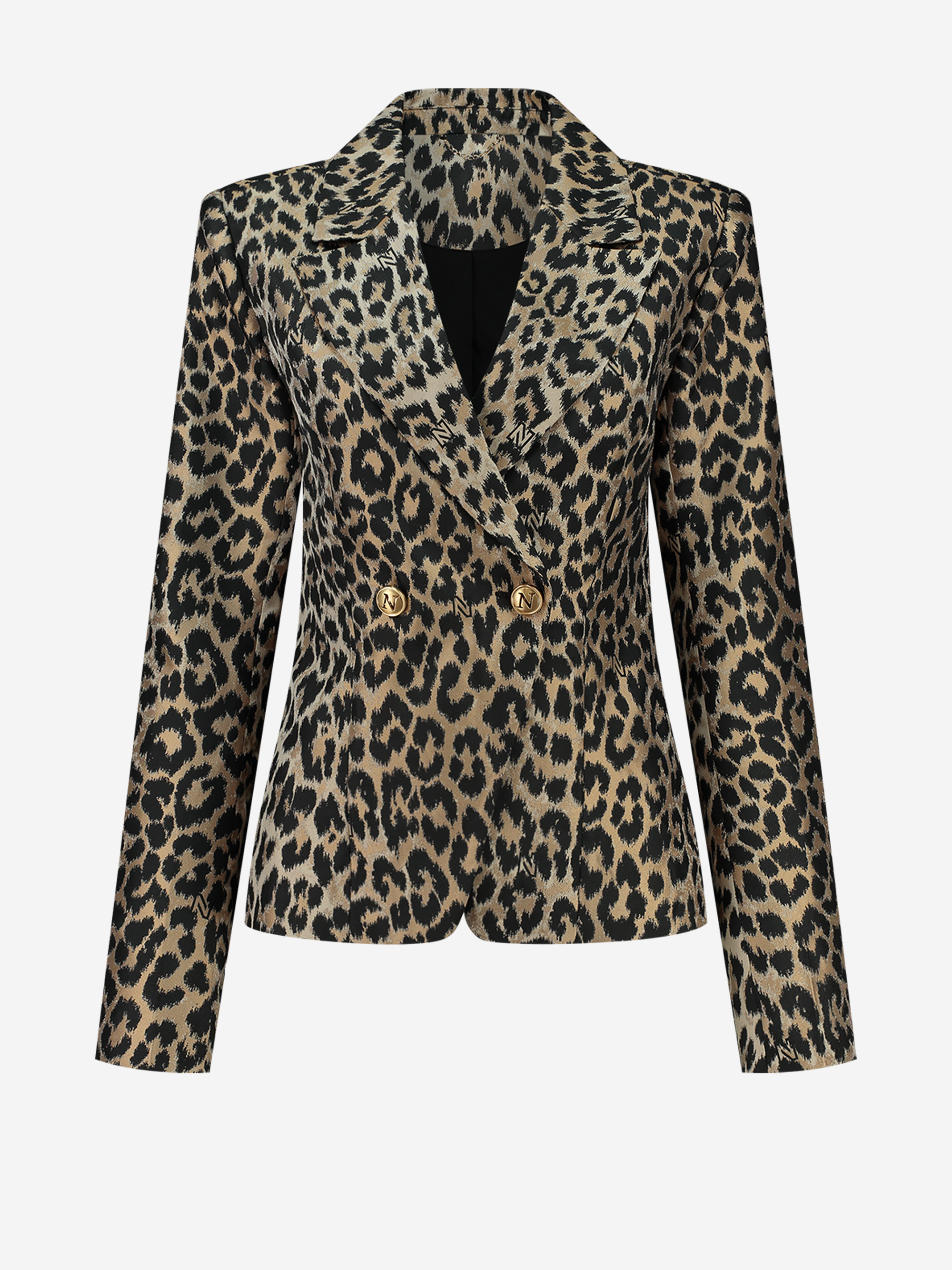 Fitted blazer met dieren print