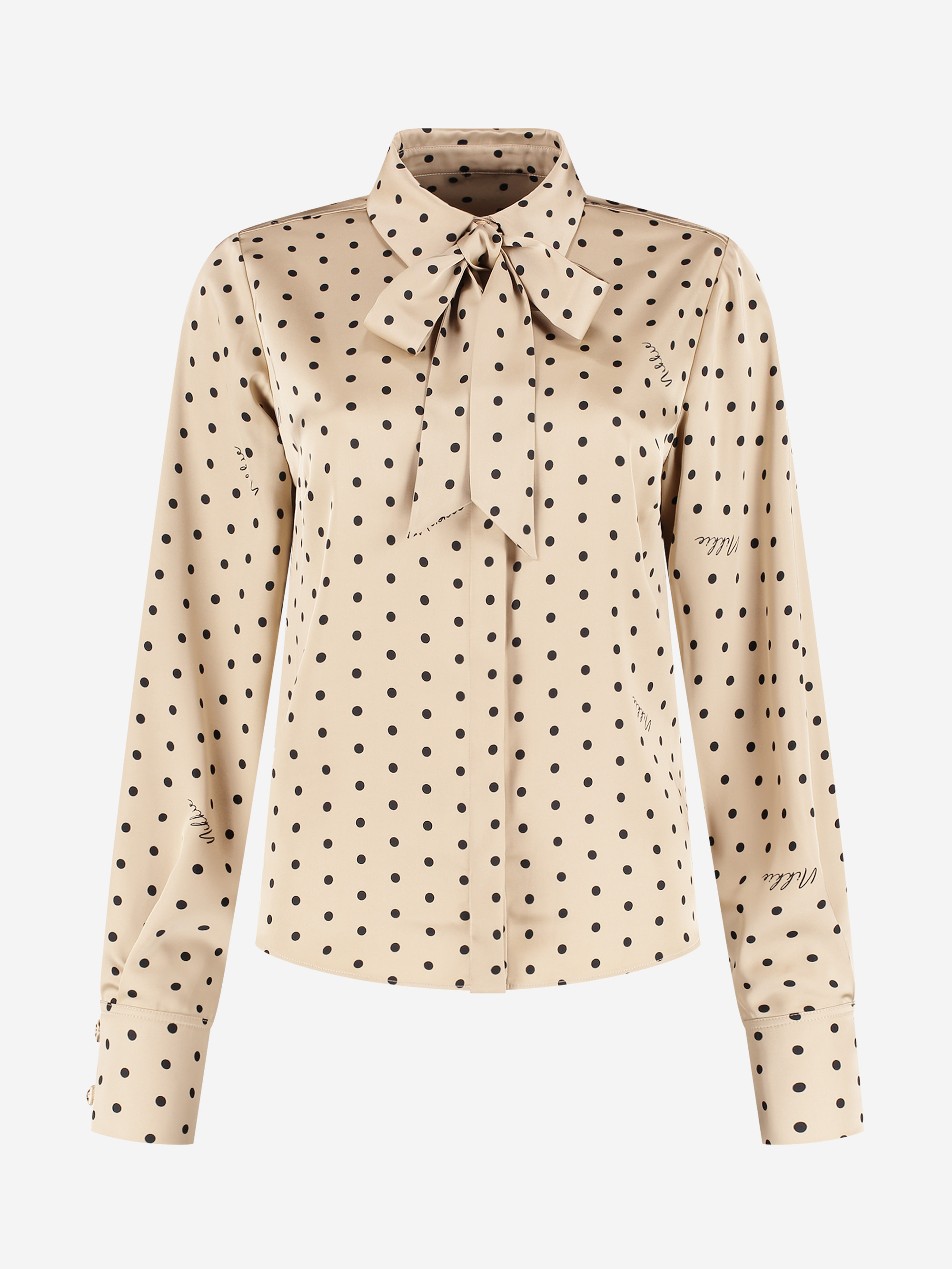 Blouse with dots and tie cord