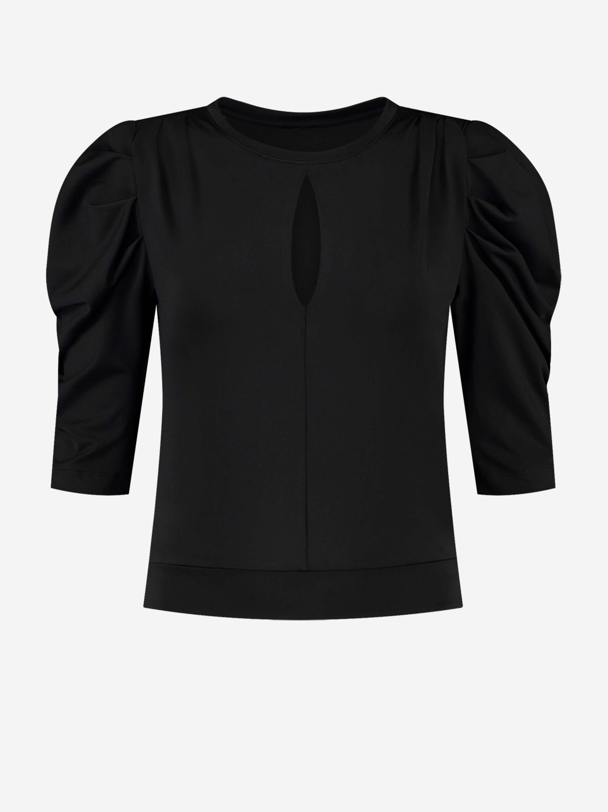 Fitted top with puffed sleeves