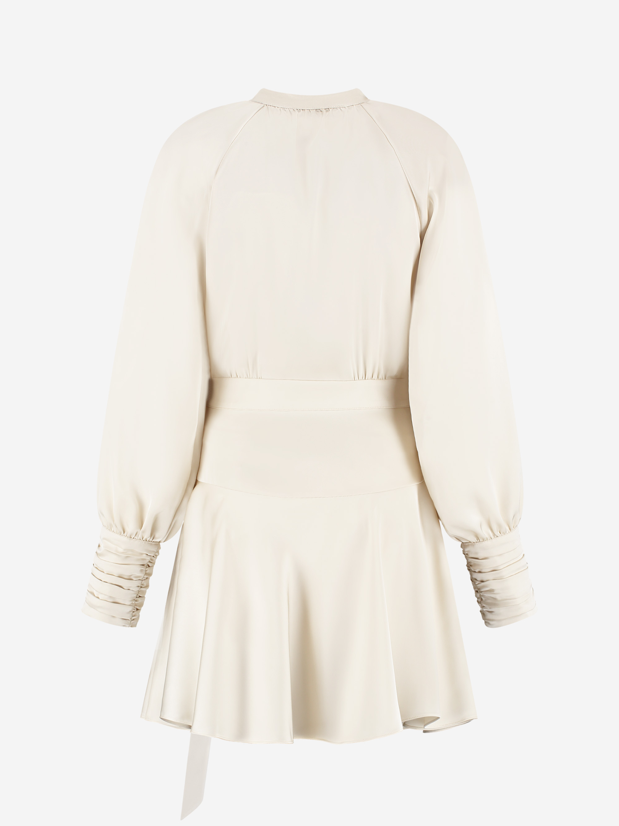 Wrap dress with satin look