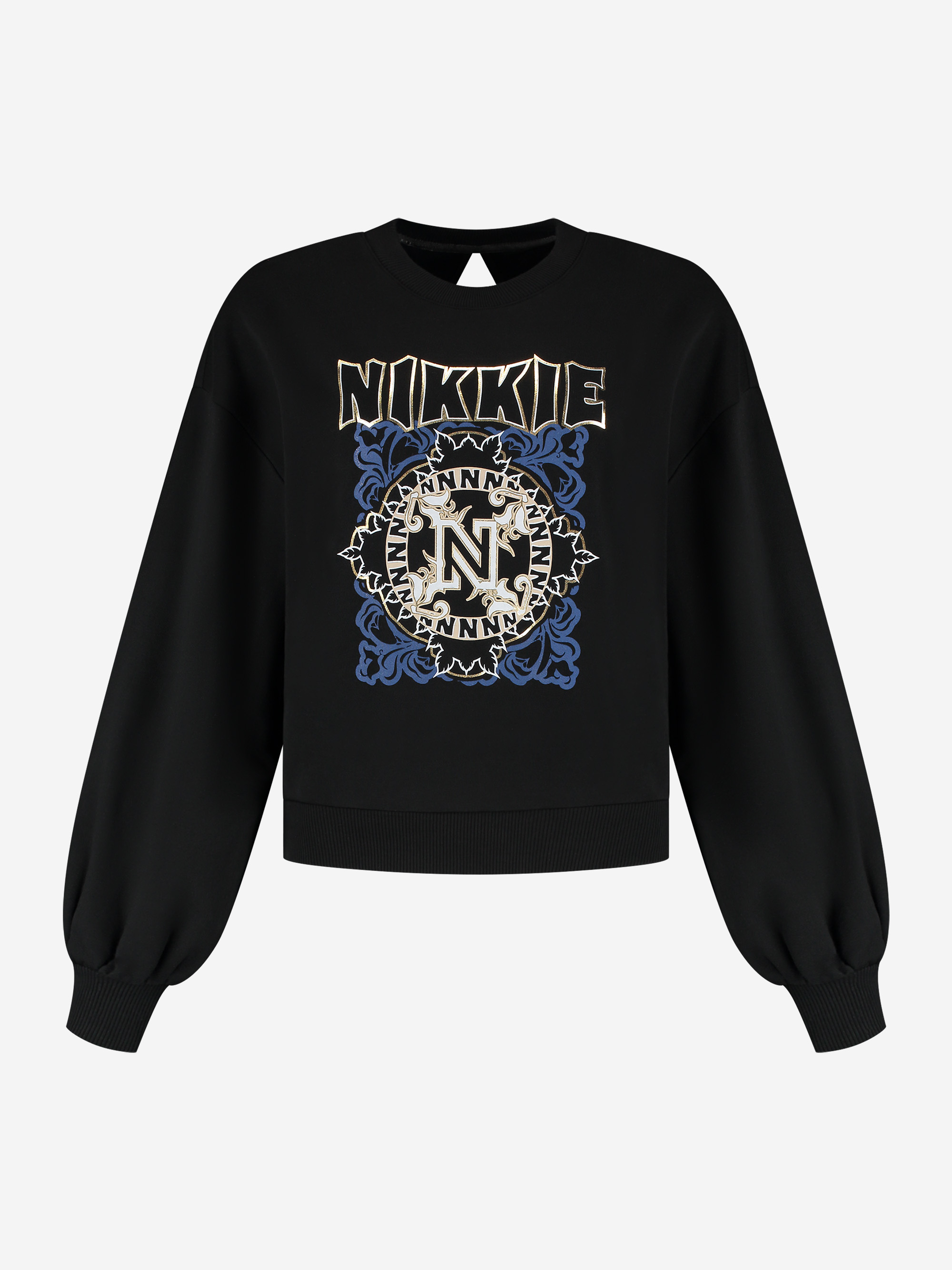 Sweater with NIKKIE logo print and open detail