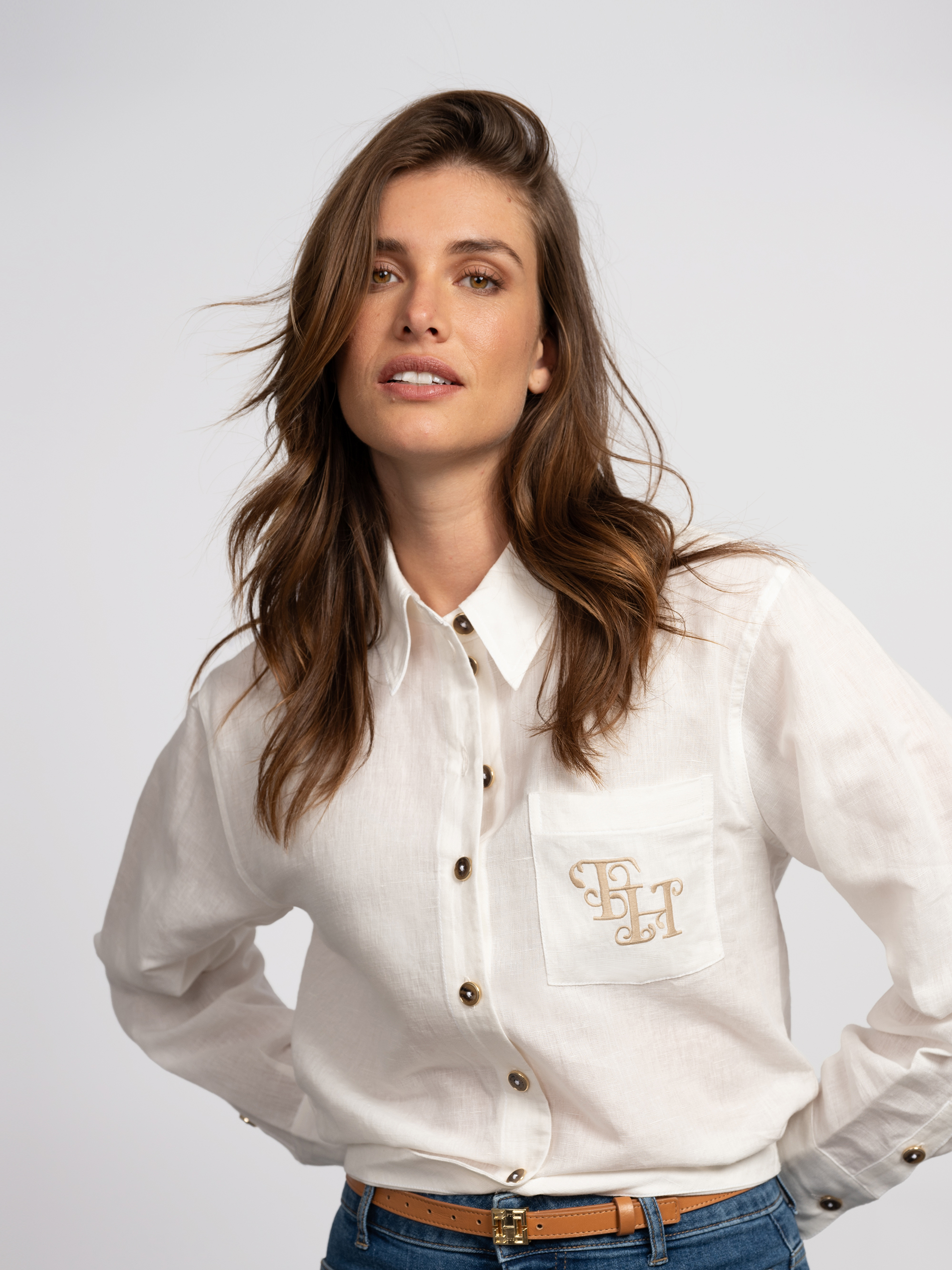 Korte blouse met elastische tailleband