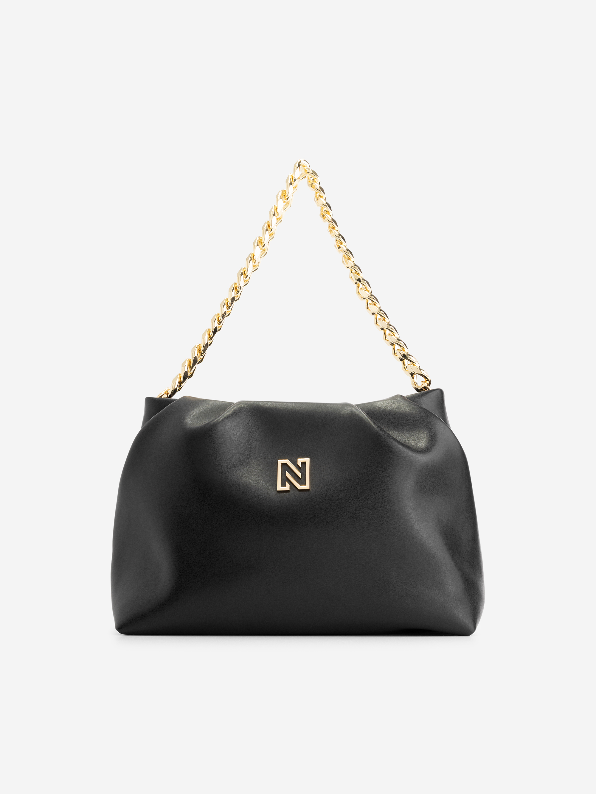 Shoulder bag with N logo and chain handle