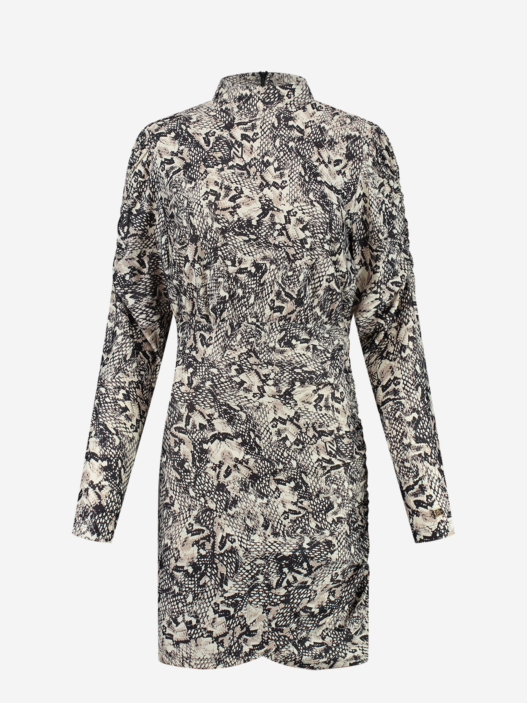 Fitted dress with snake print