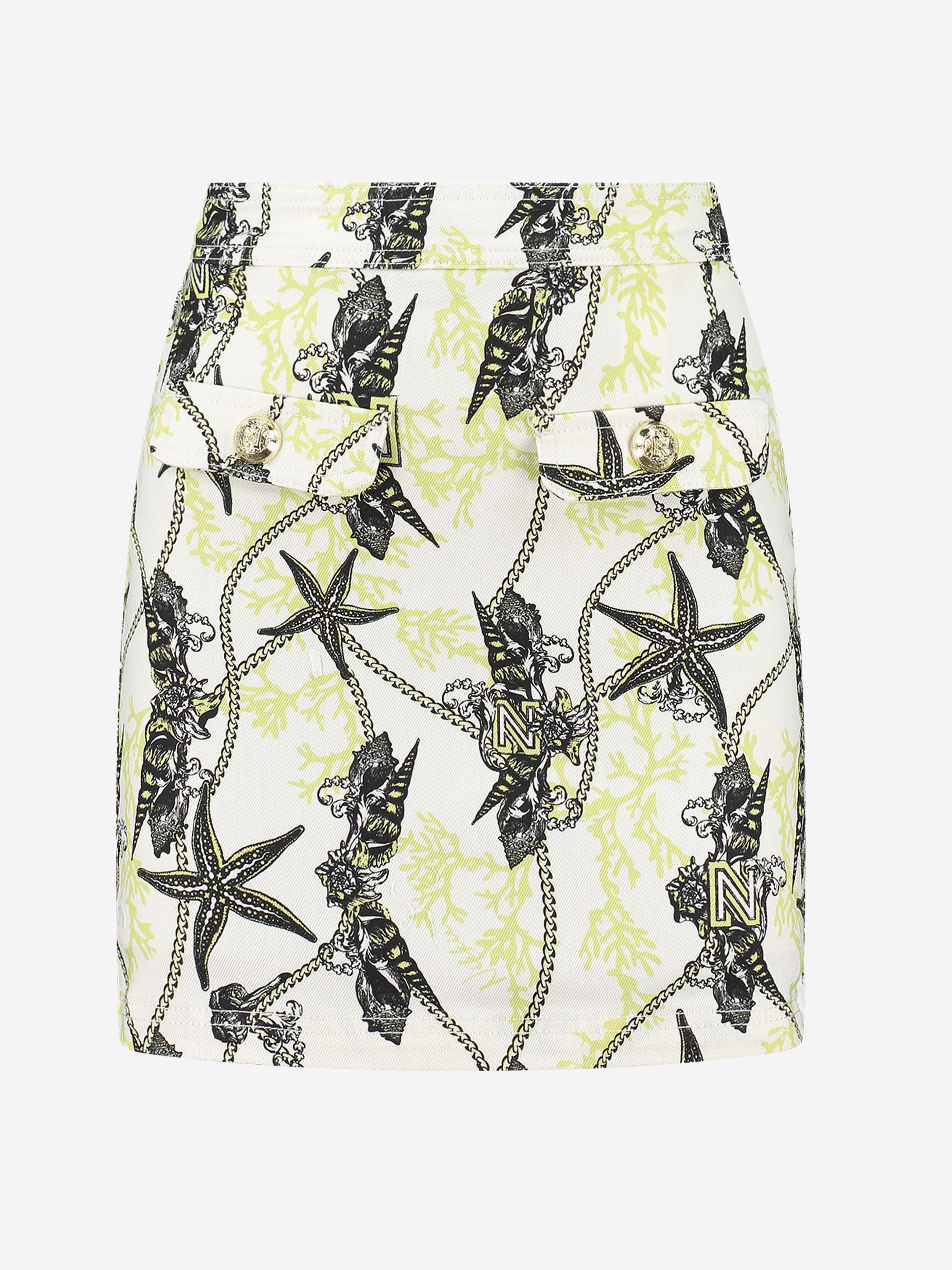 Fitted skirt with print