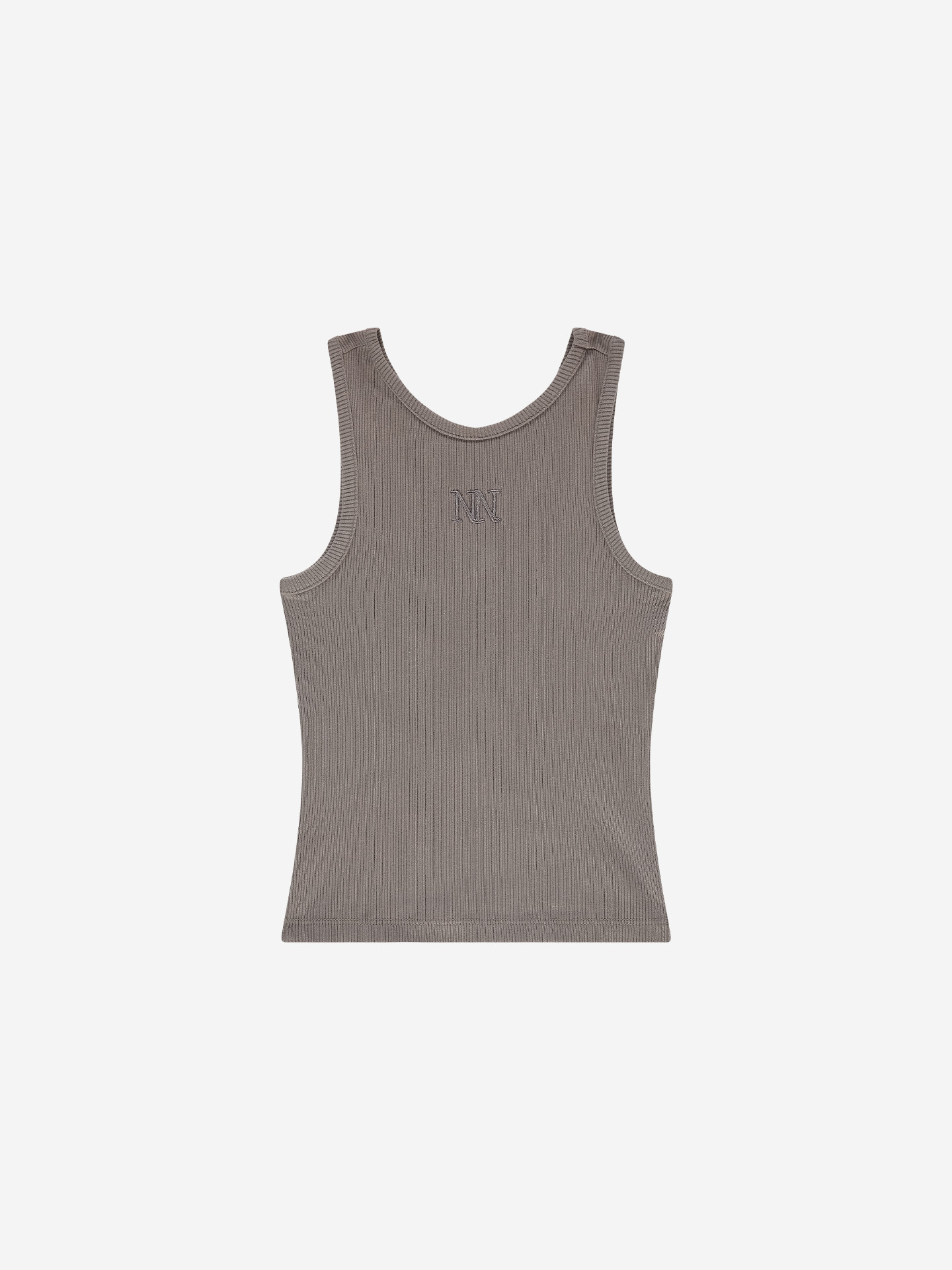 Geribde top met geborduurd logo