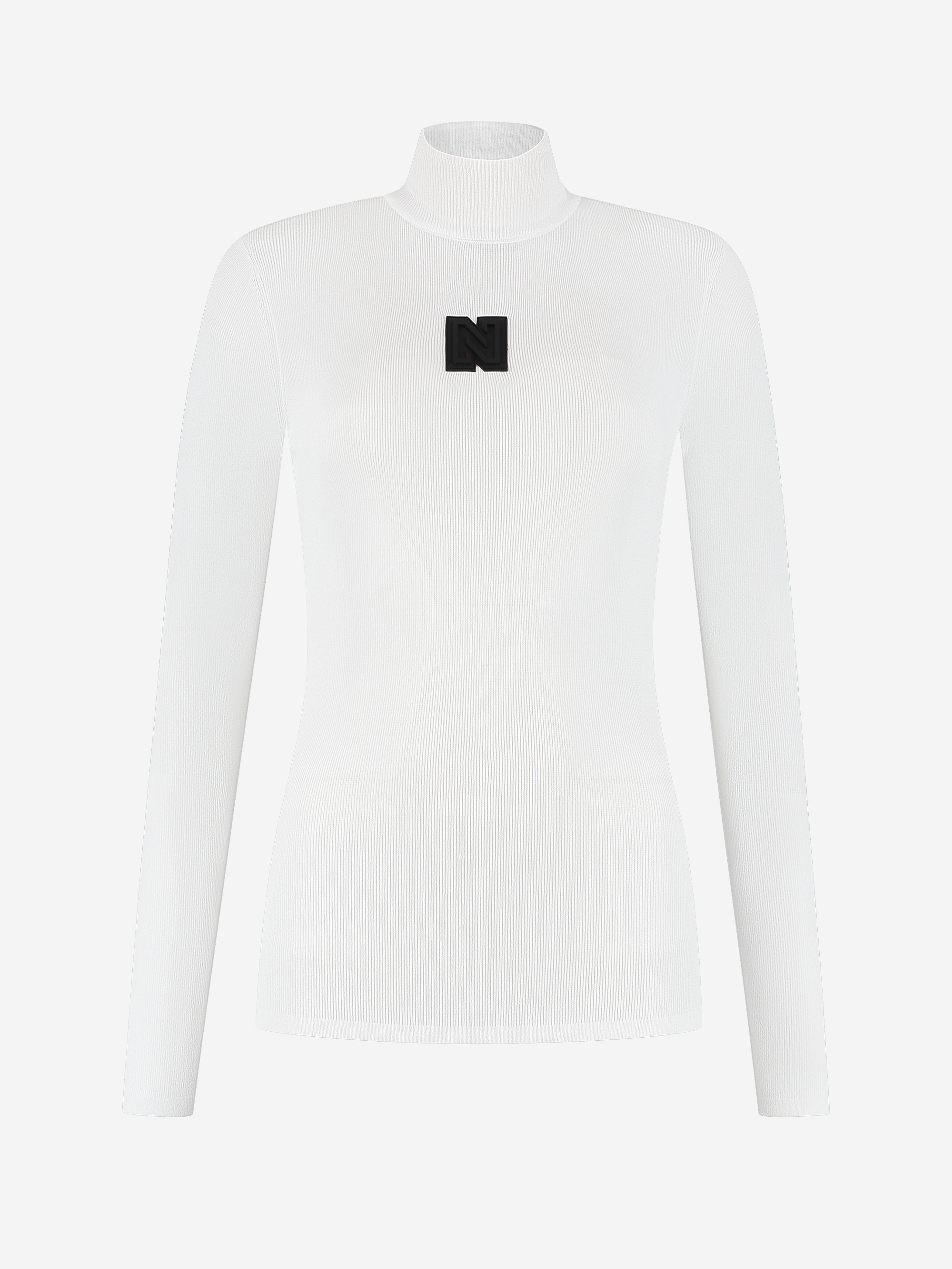 Aansluitende top met logo patch en col