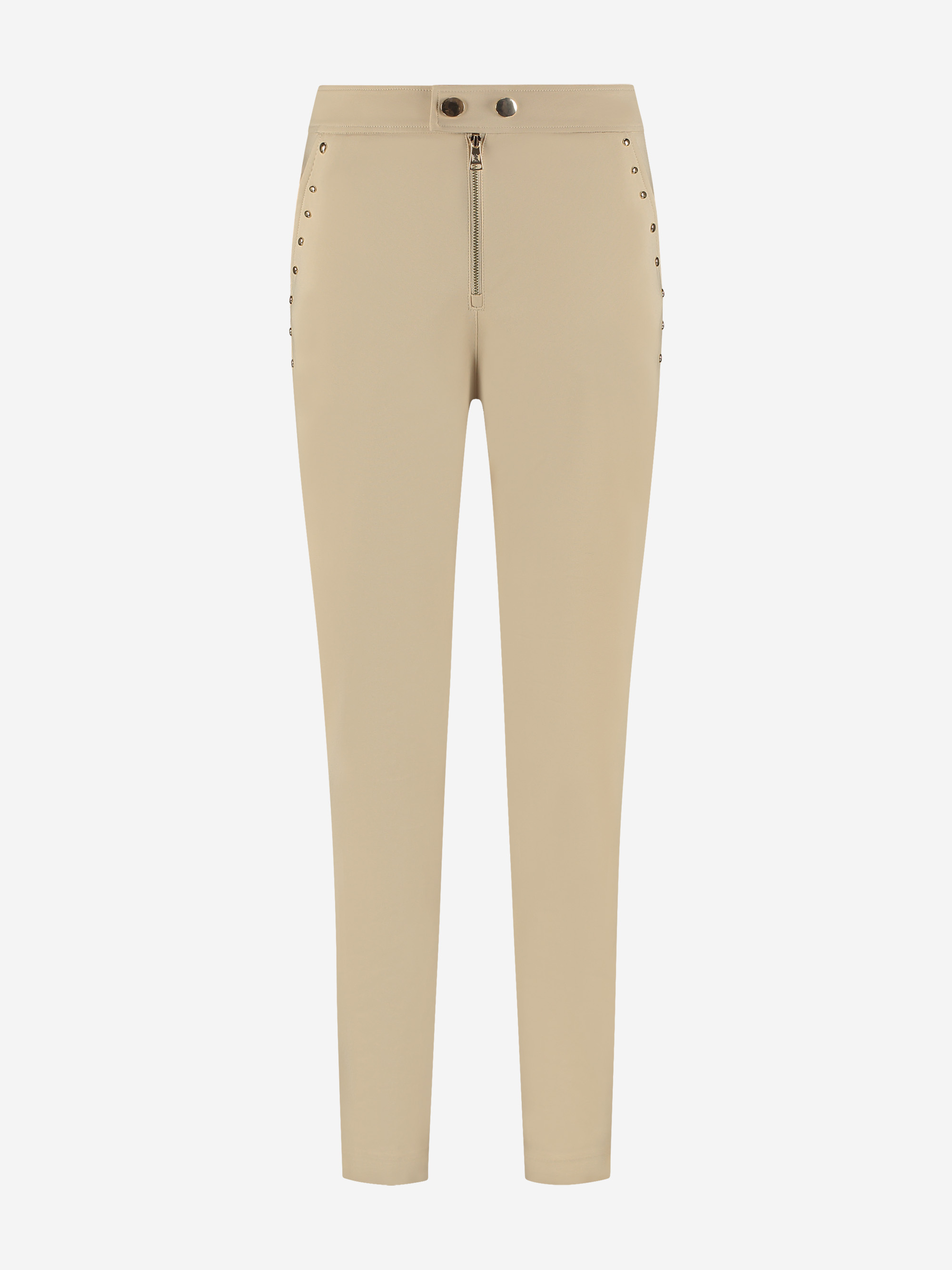 Broek met rits en decoratieve studs