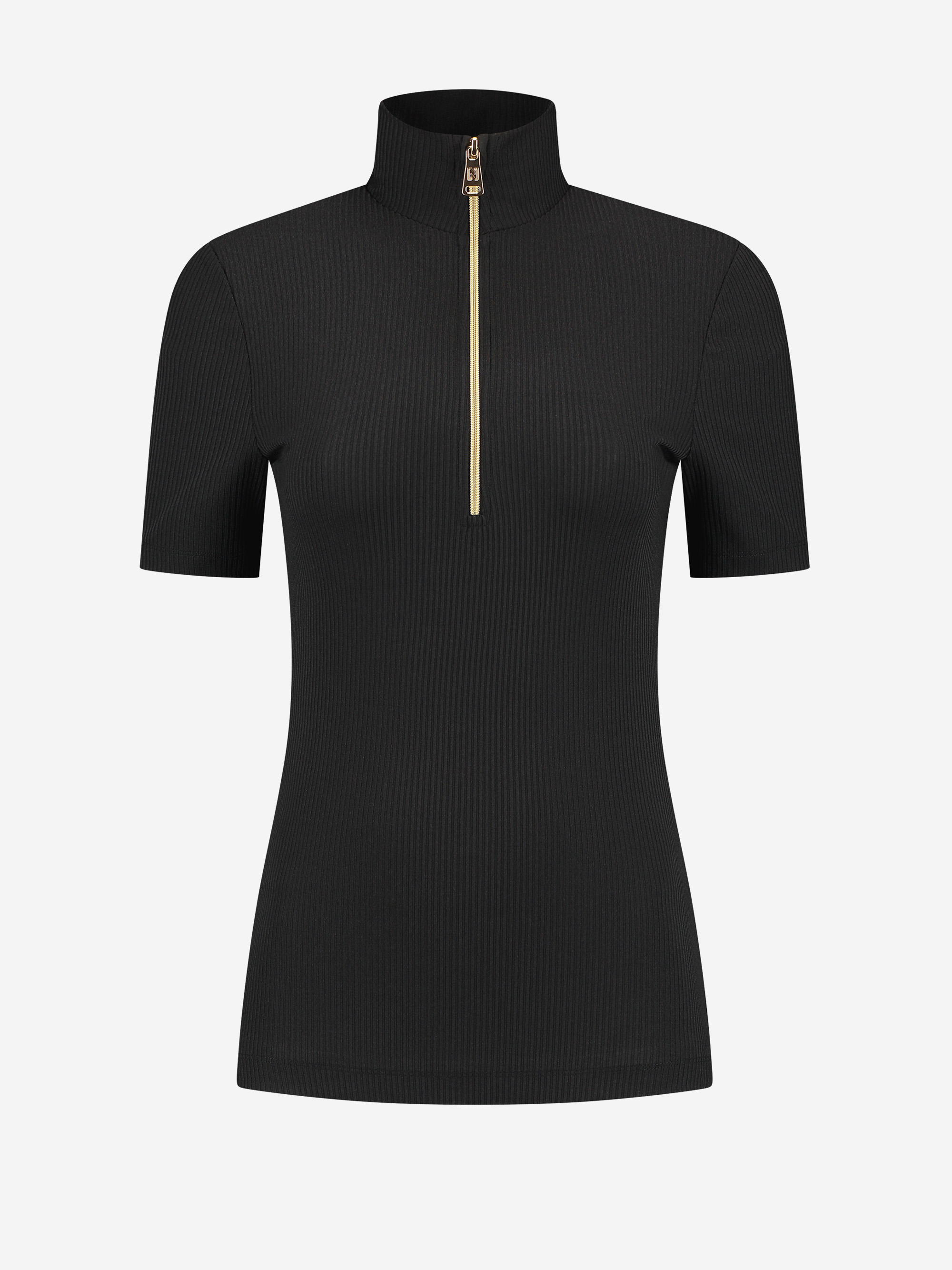 Ribbed top with zipper