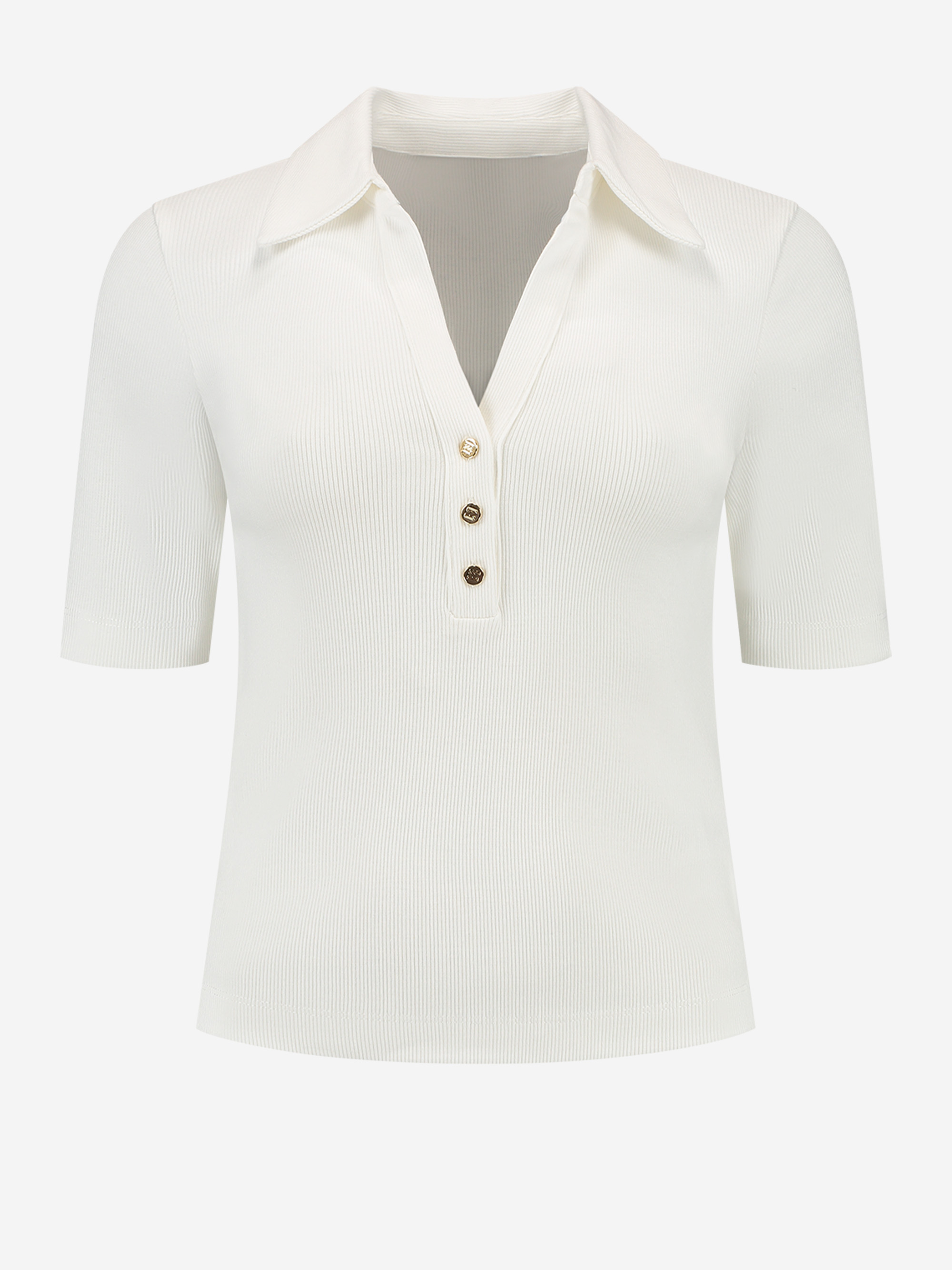 Rib Button T-Shirt