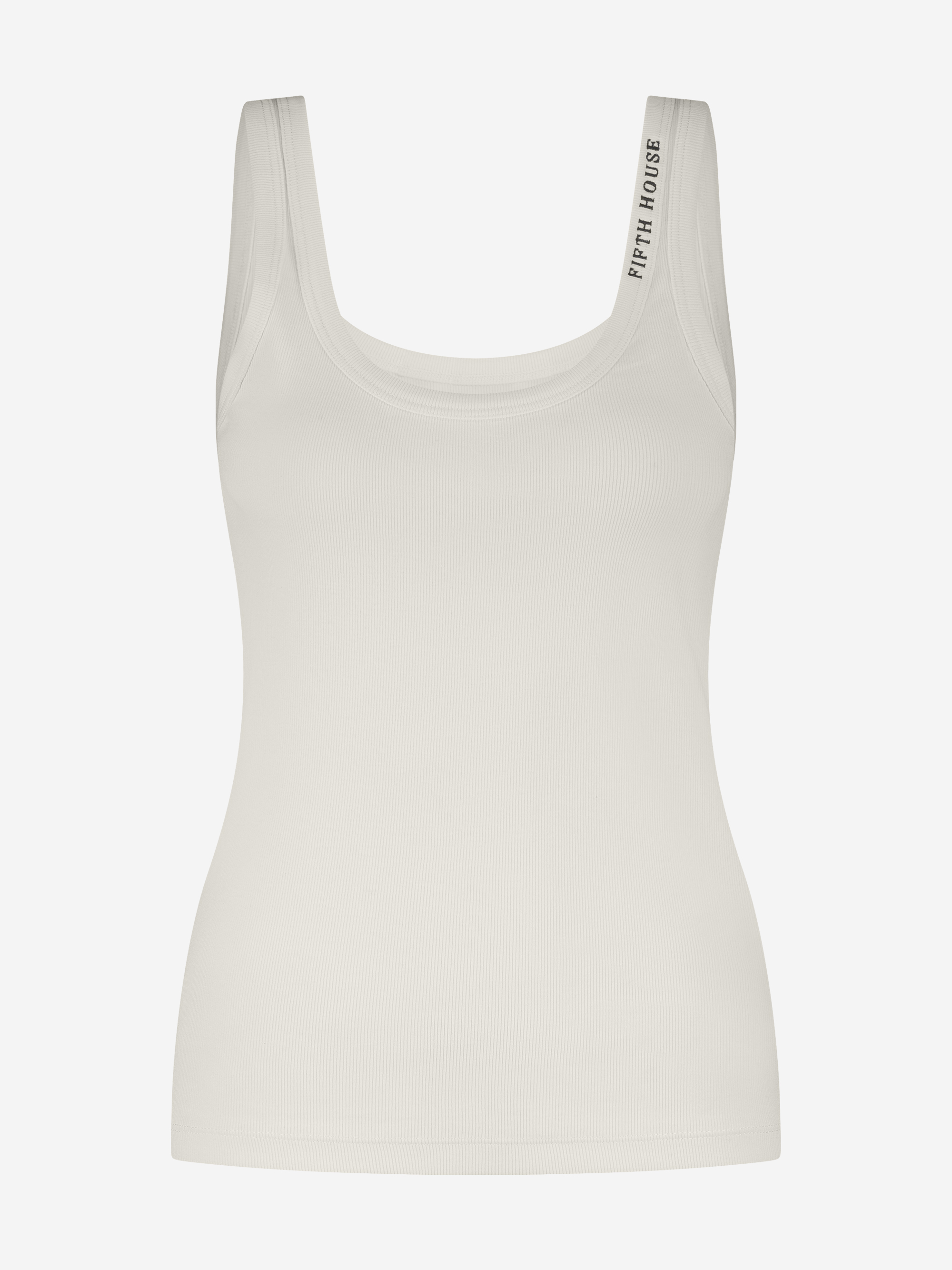 Ribbed tank top with FH logo at the neck