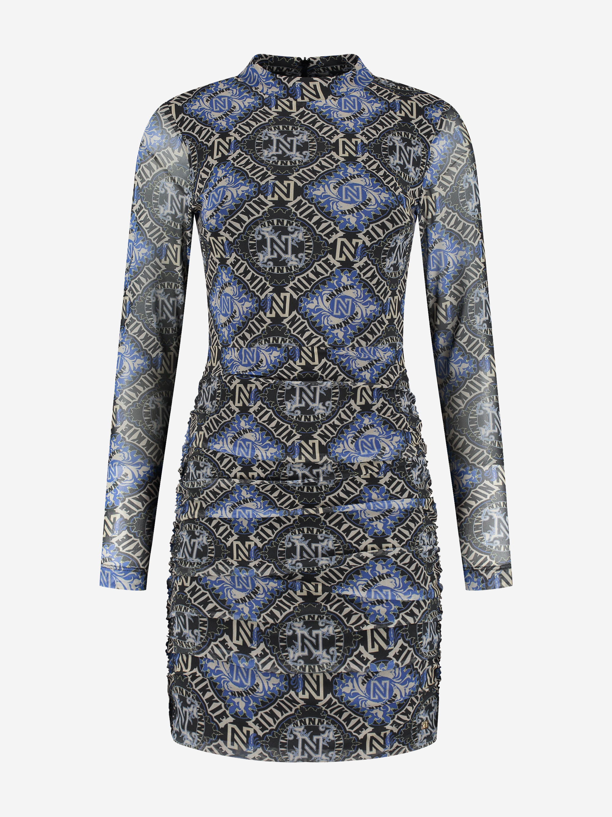 Mesh jurk met NIKKIE logo patroon