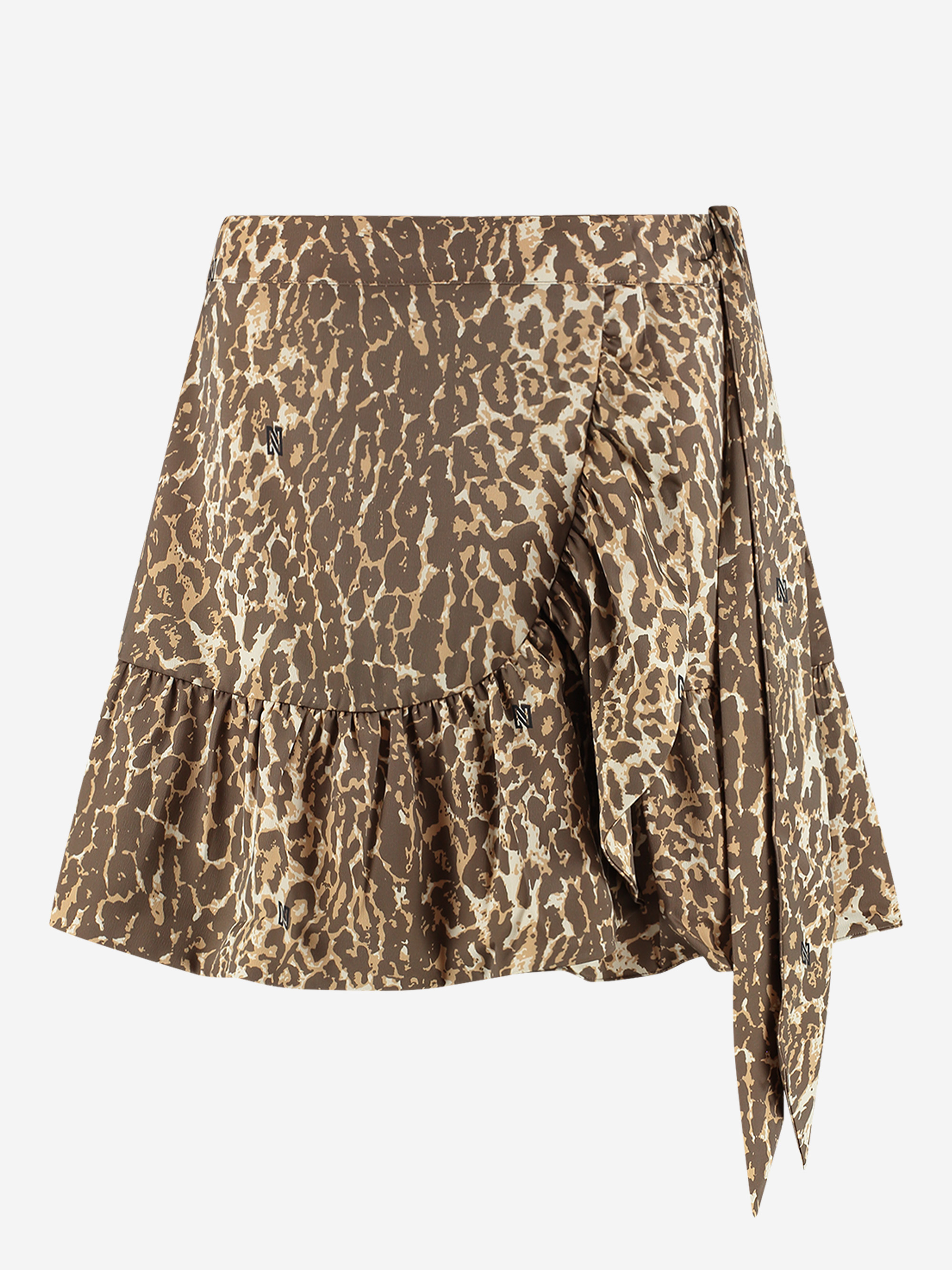 Wrap skirt with panther print and tie cord