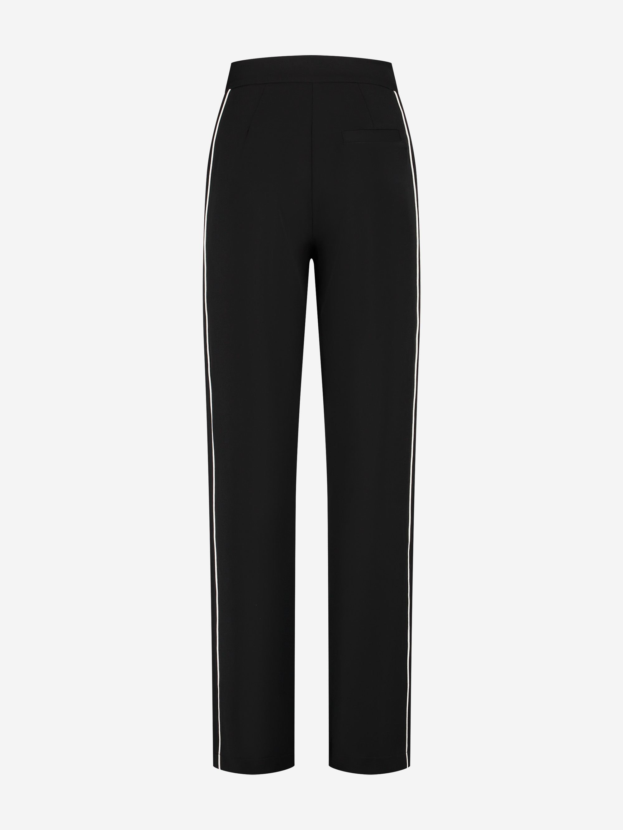 Rechtvallende broek met witte zijbiezen