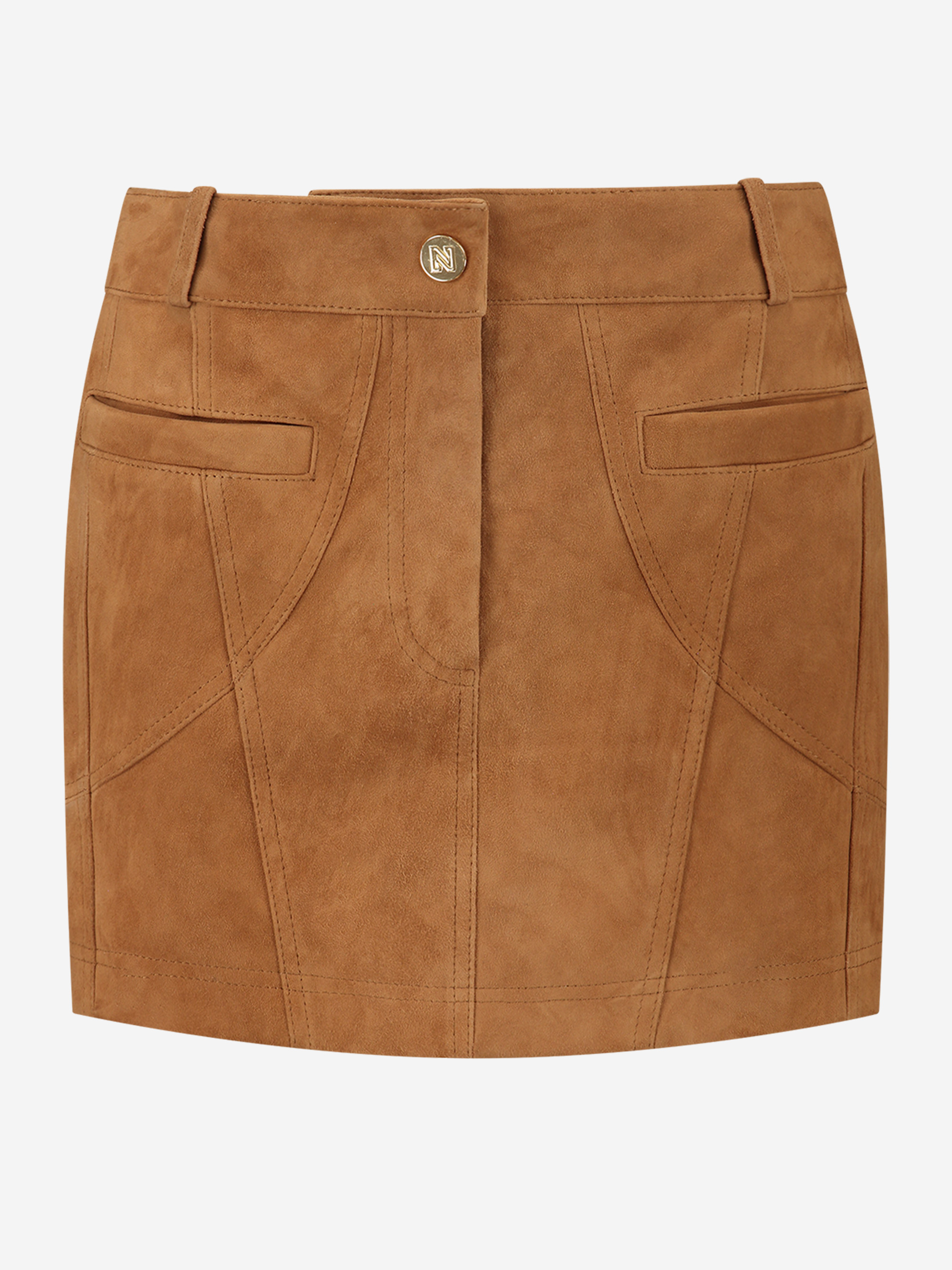  Suède mini rok met lage taille