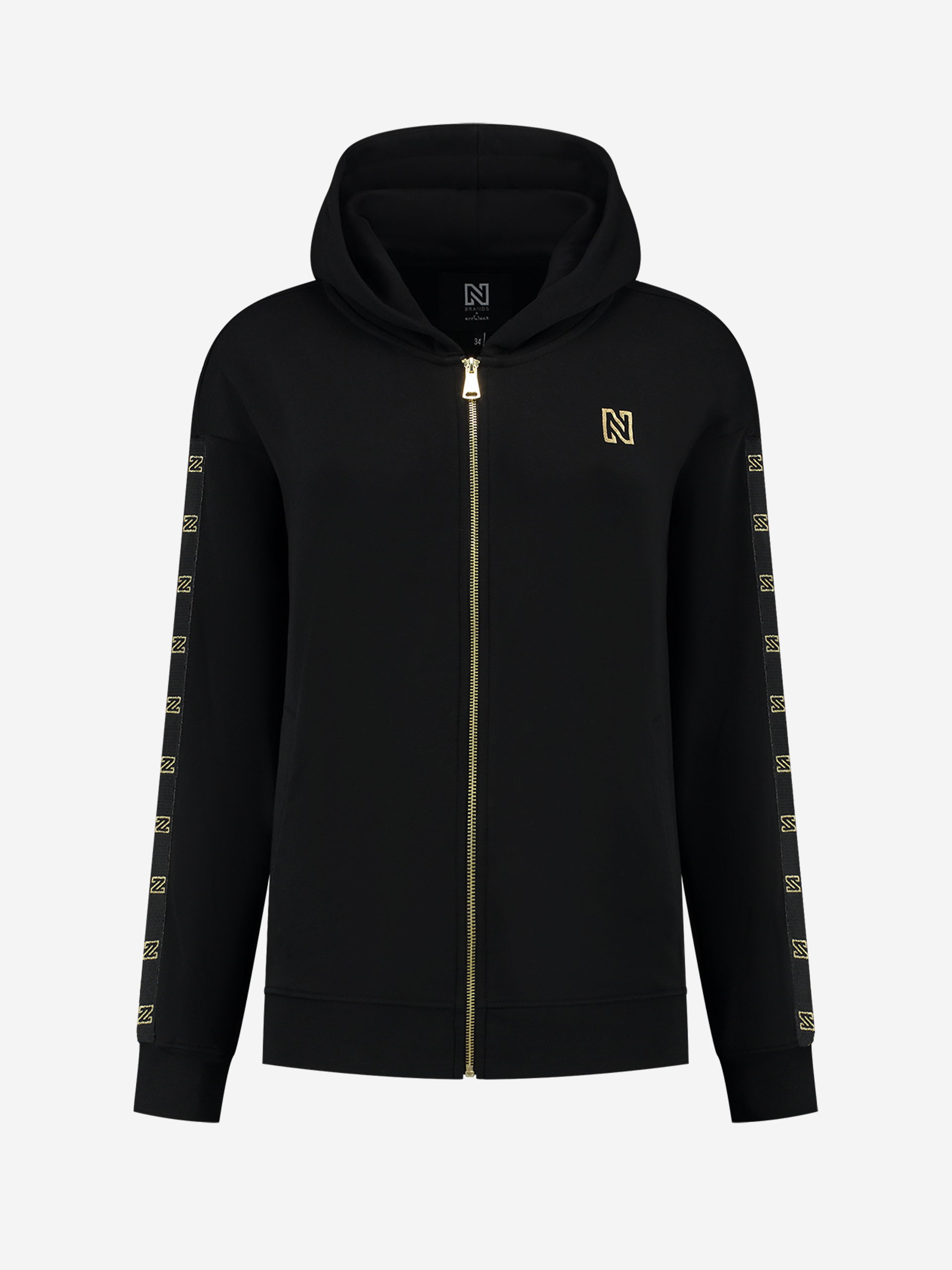 Zip hoodie with foil N logo 