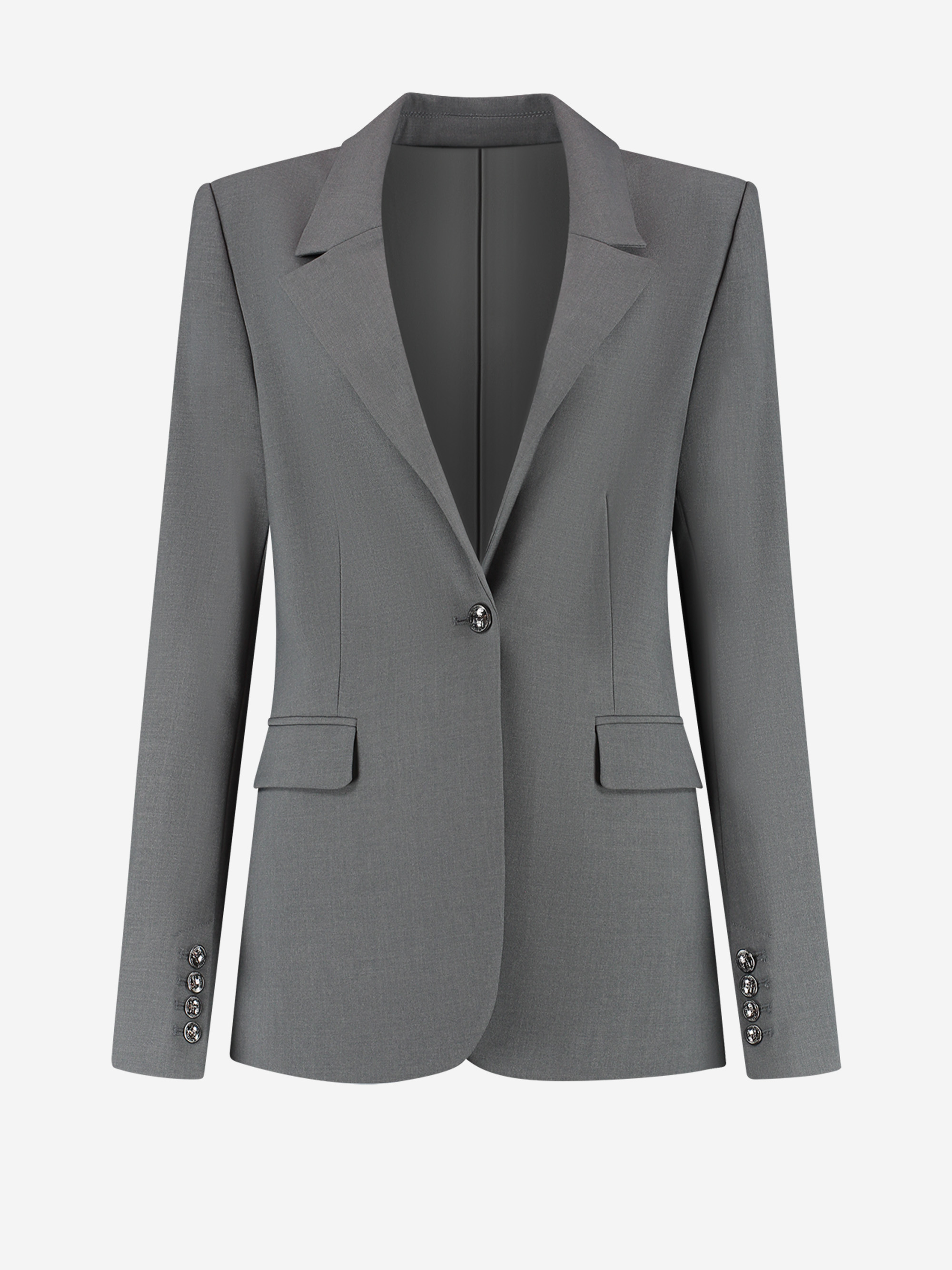 Aansluitende blazer met reverskraag en klepzakken