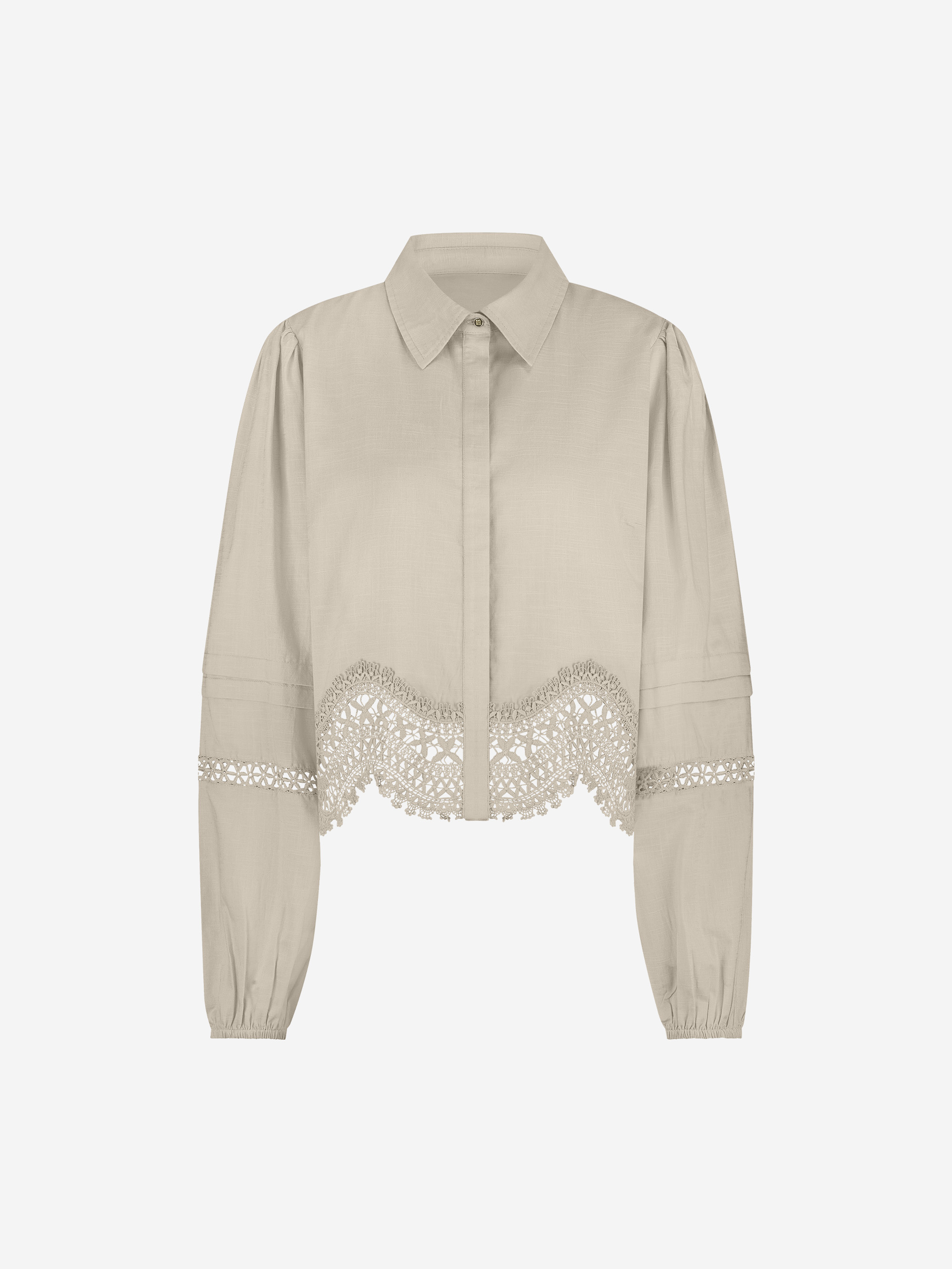 Blouse met broderie anglaise