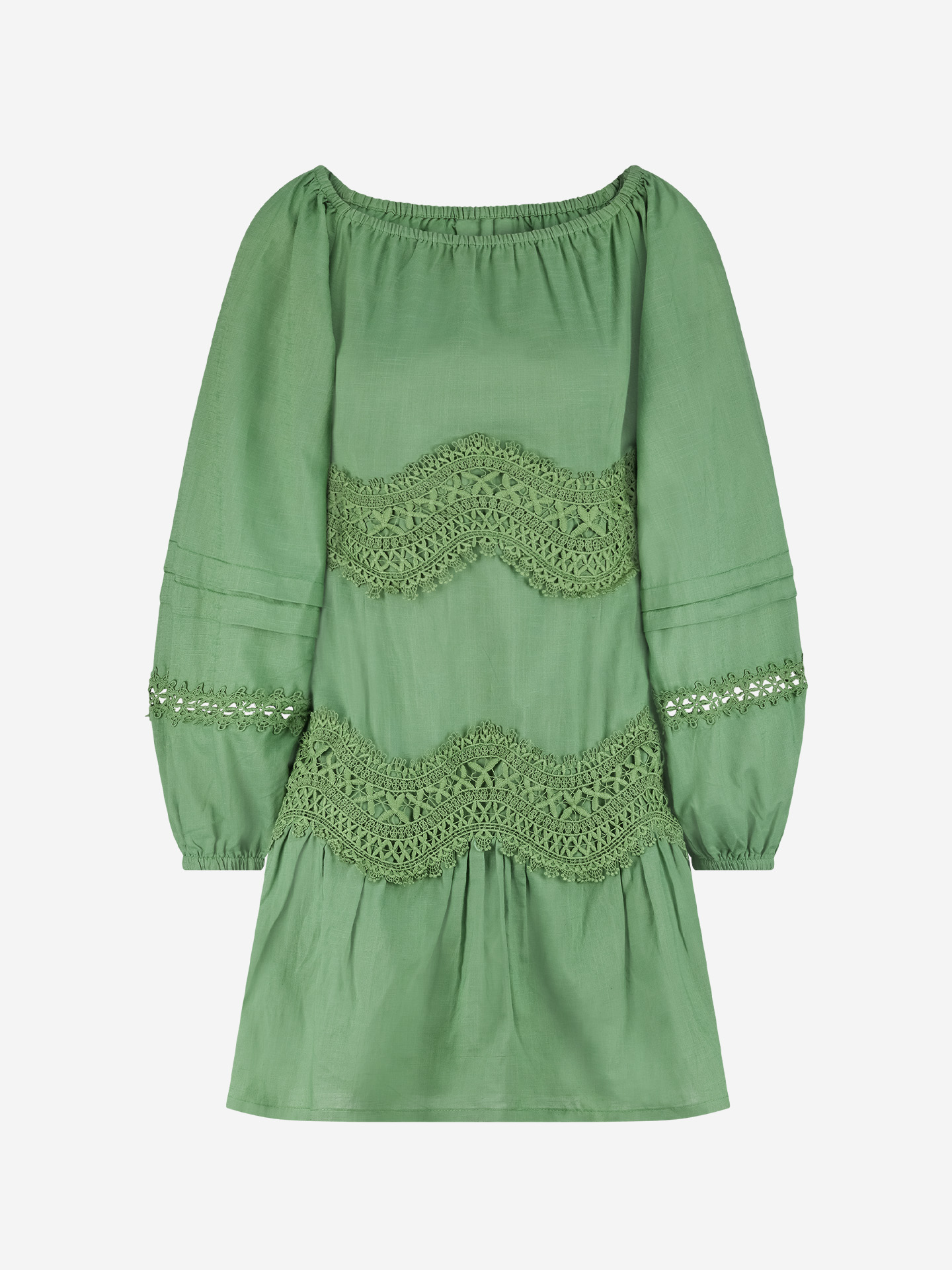 A-line dress with broderie anglaise