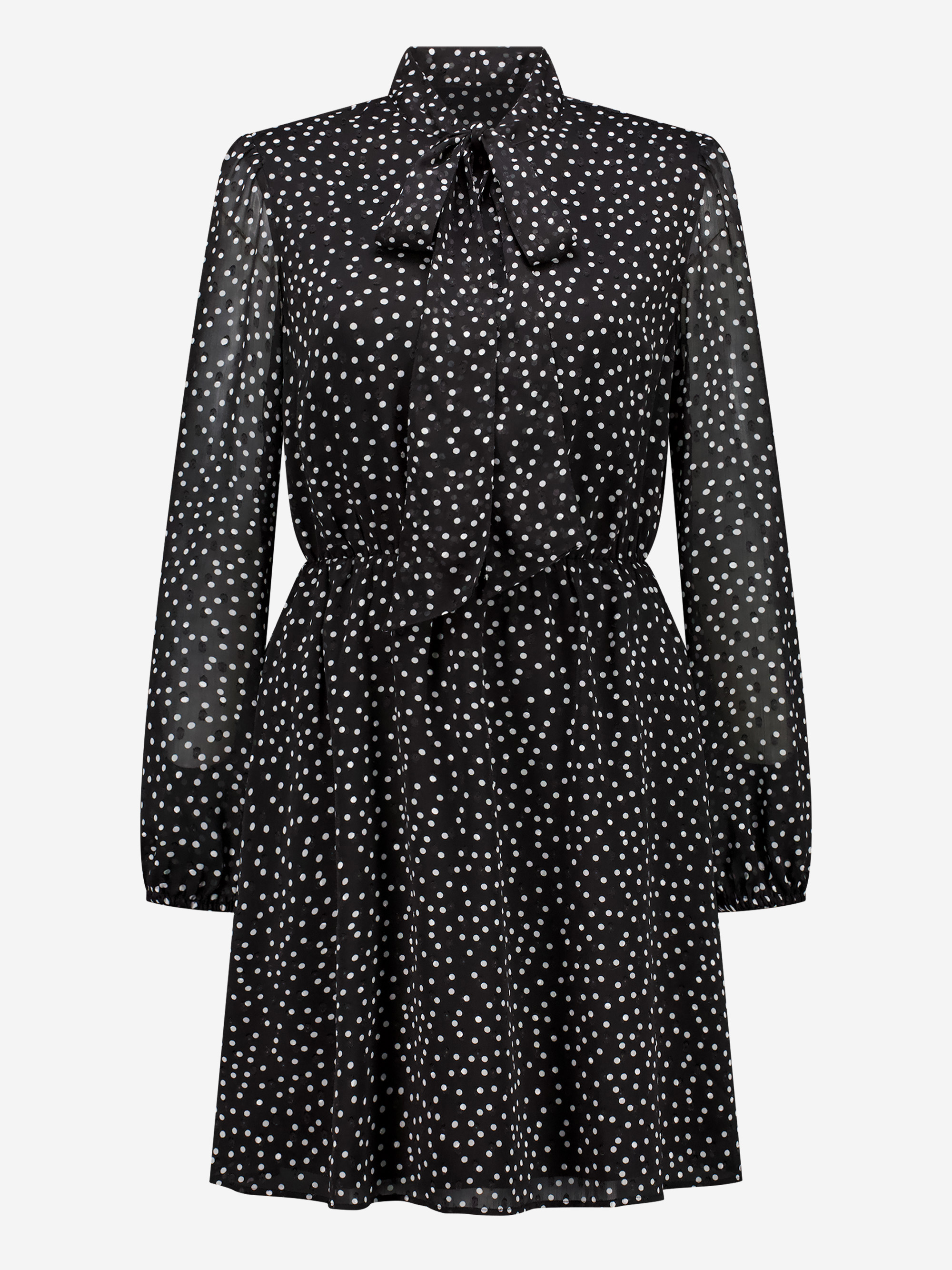 Dotted dress with bow detail 