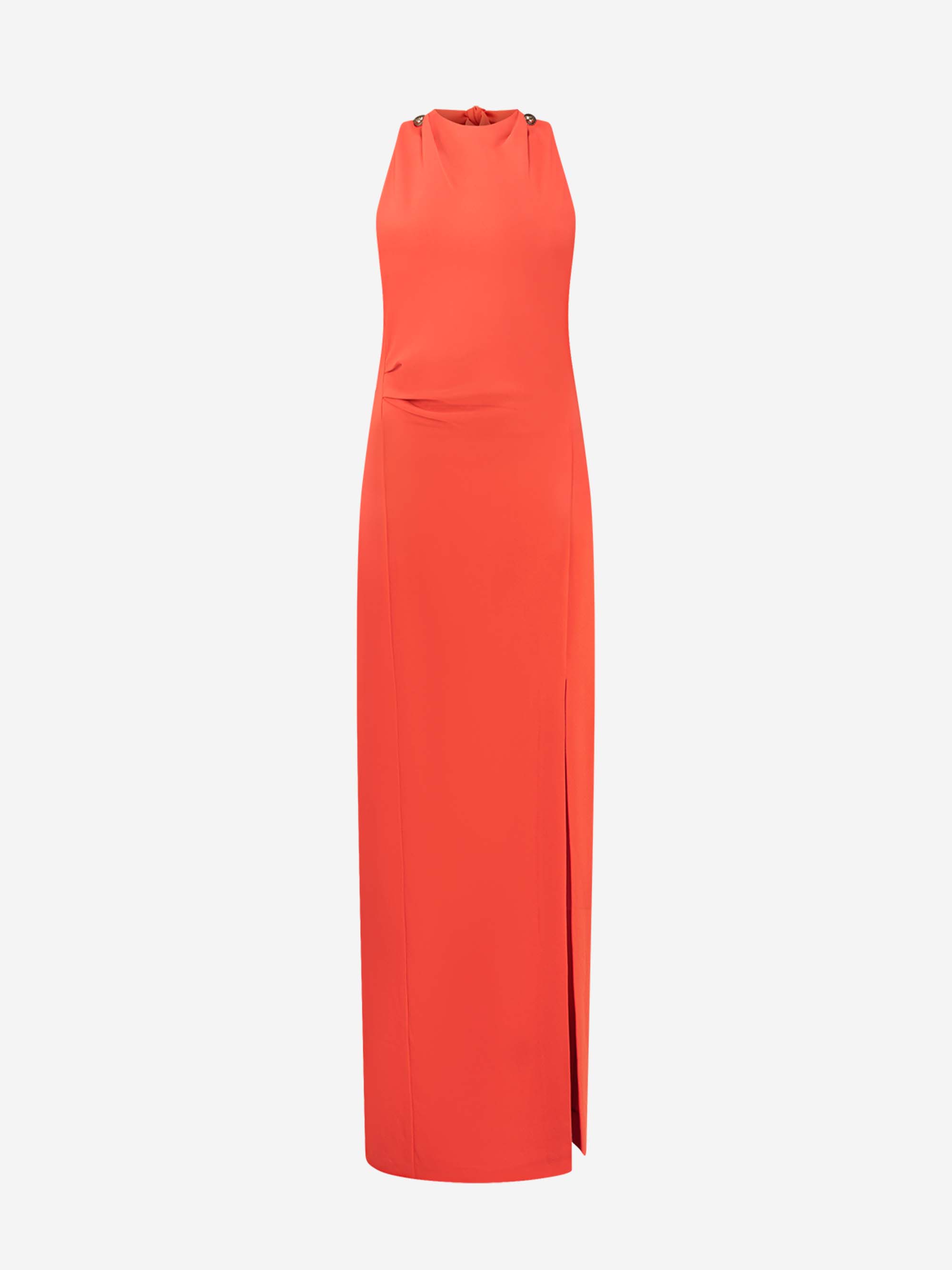 Maxi jurk met halter en split 