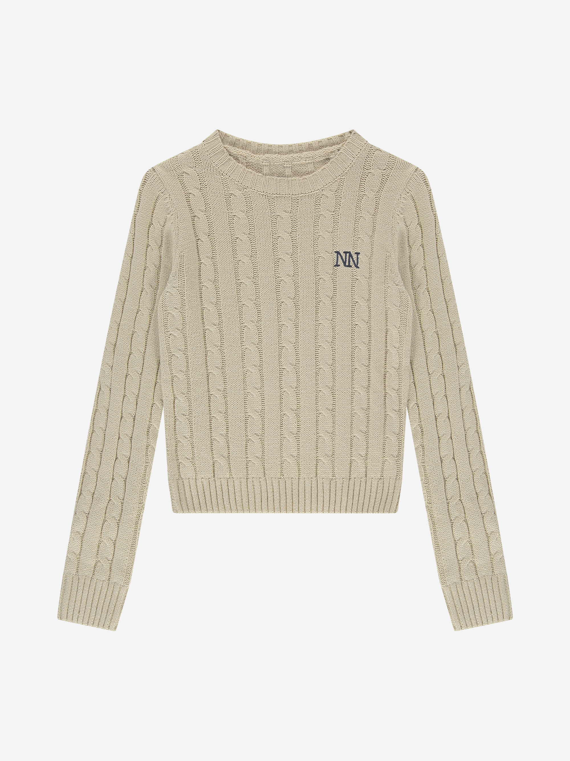 Cable knitted sweater with N&N logo
