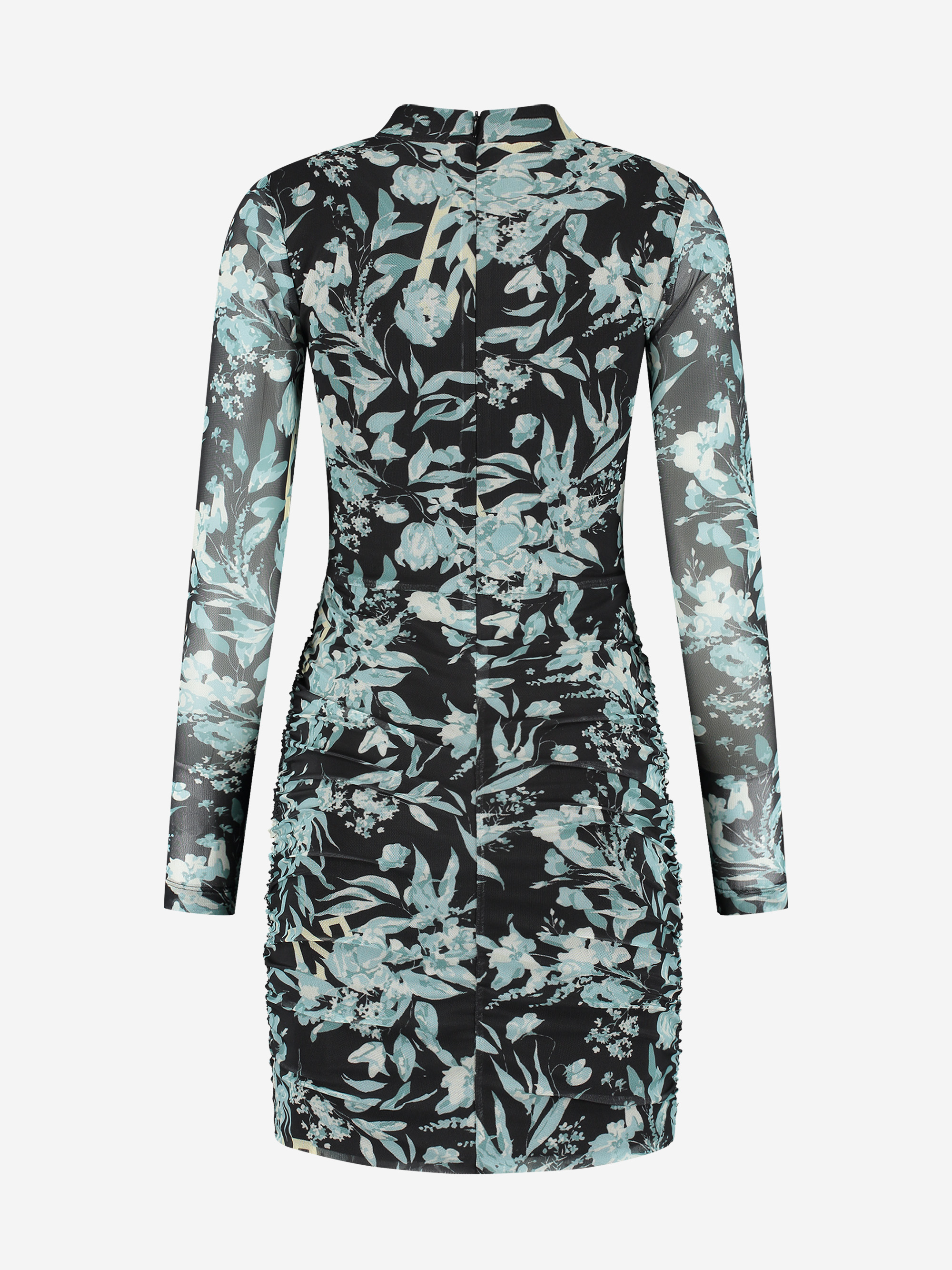 Mesh jurk met bloemenprint