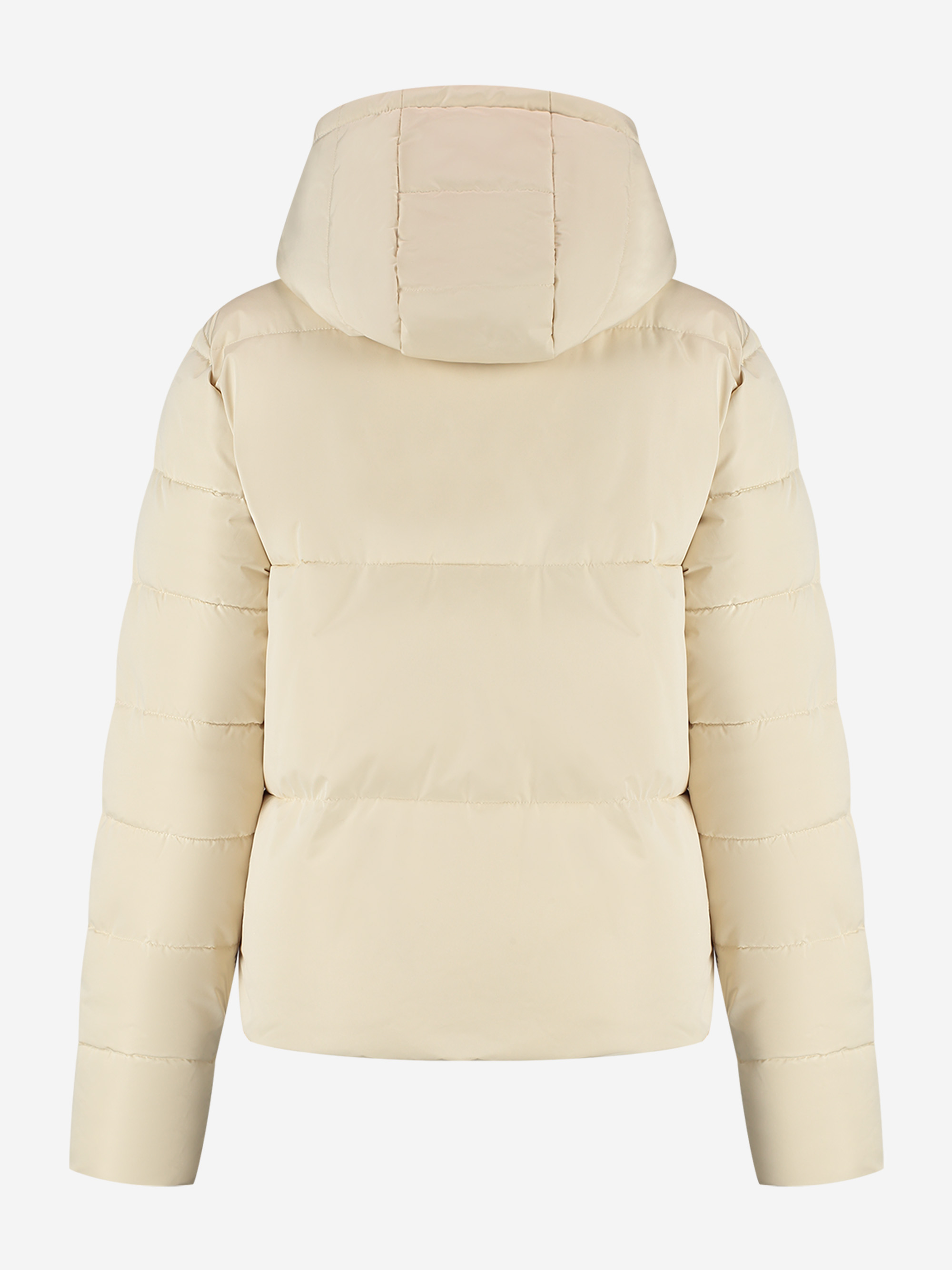 Short puffer jacket with hood 