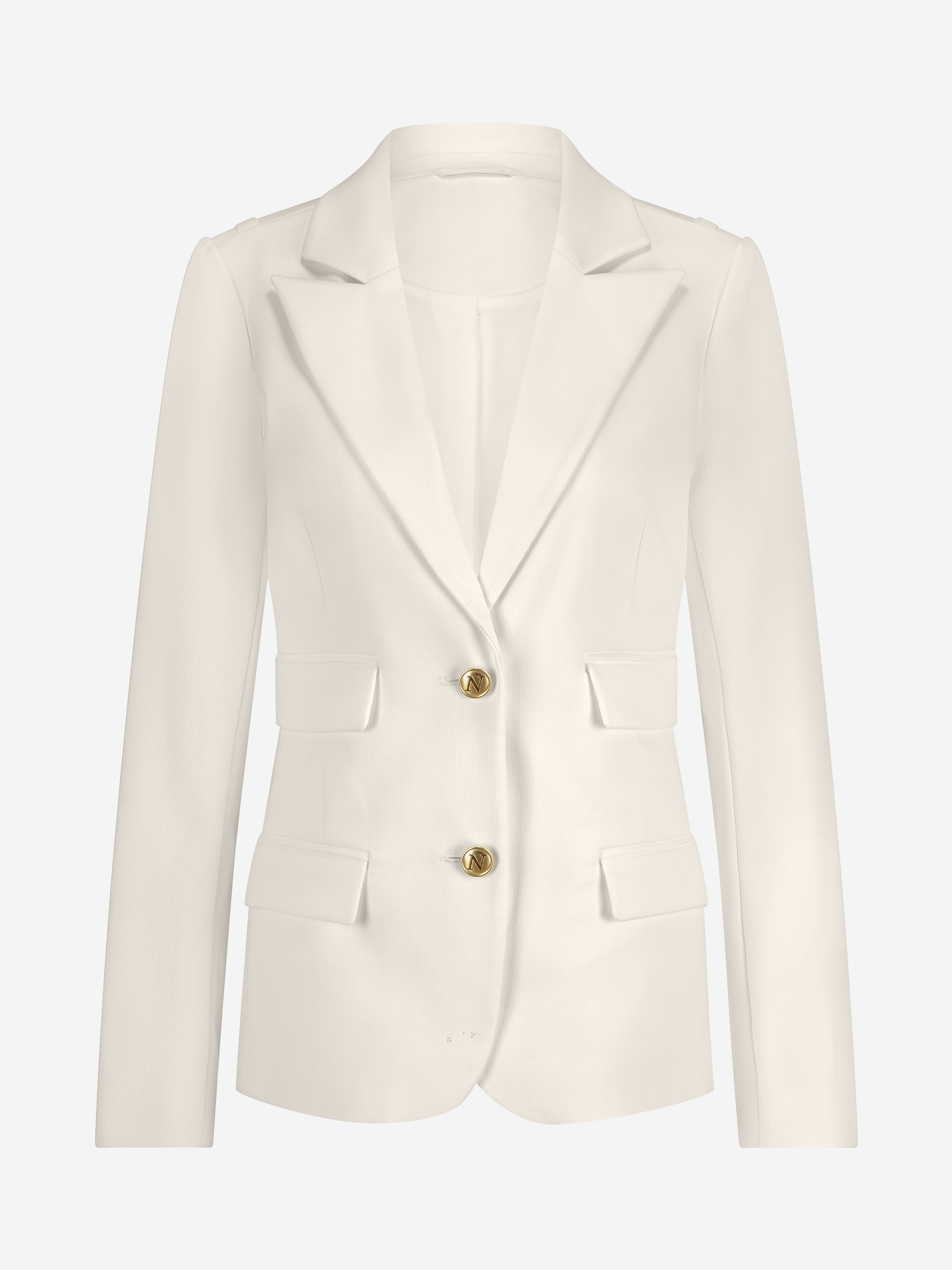 Blazer with N-buttons and double flap pockets