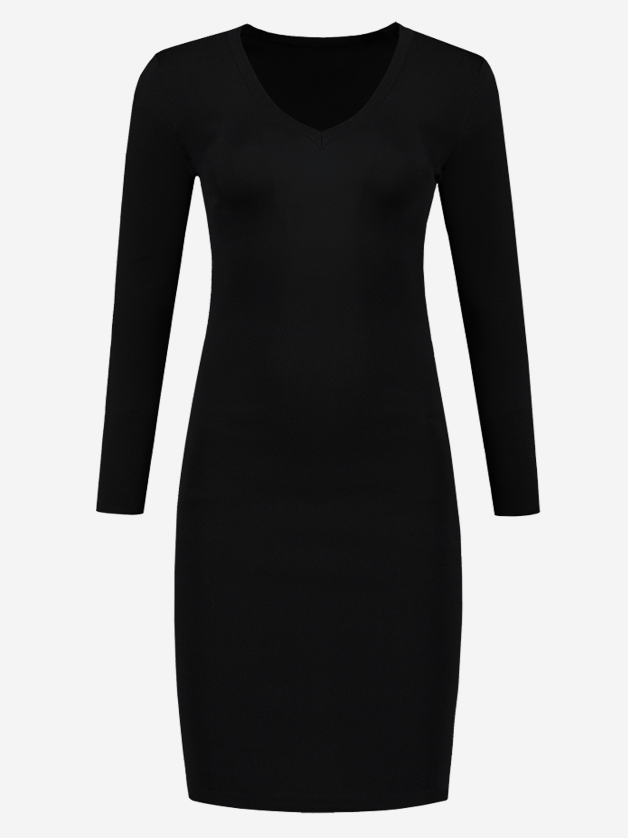 Zwarte jurk met v-hals
