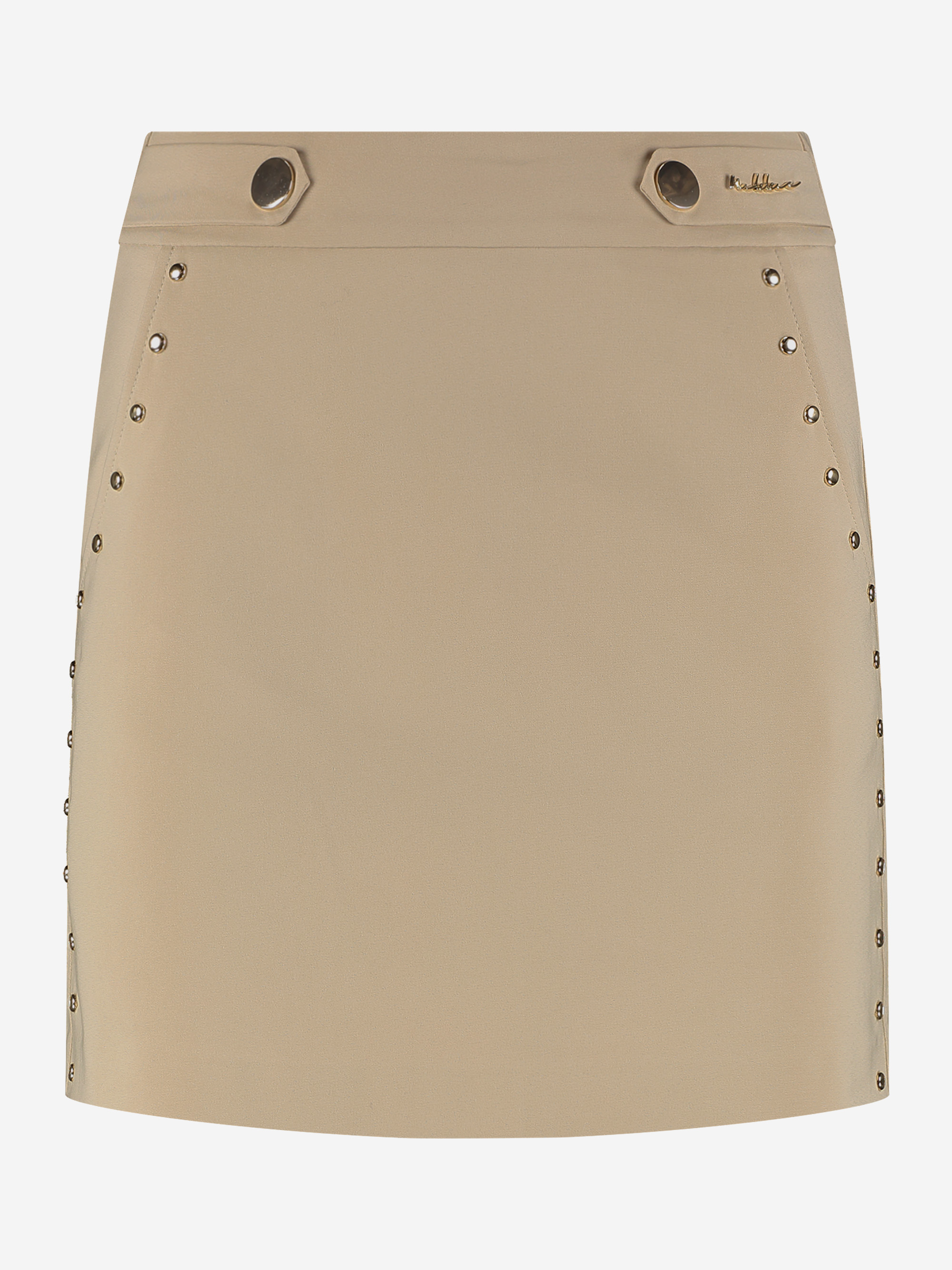 Korte aansluitende rok met decoratieve studs